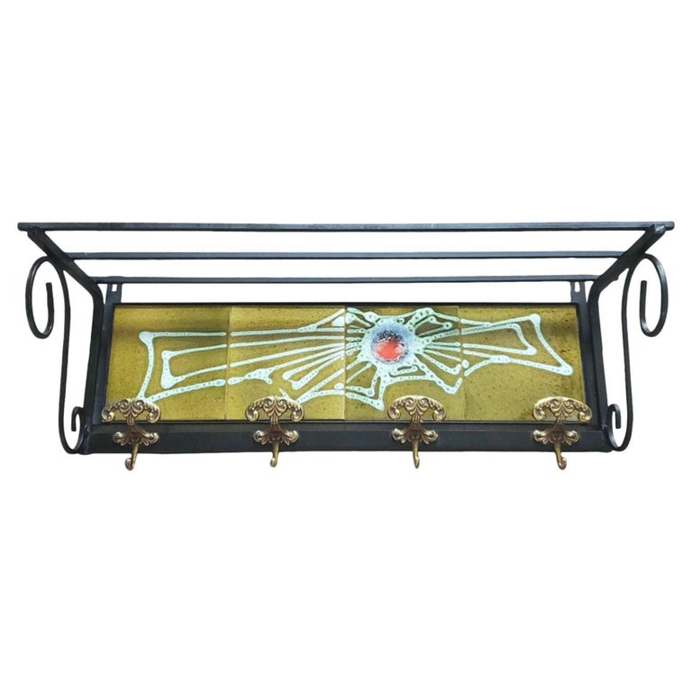 MidCentury Danish Modern Tile Wall Shelf For Sale at 1stDibs