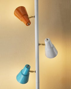 Mid Century Danish Modern Tri-Color Tension Pole Lamp 1950s Stiffel Era Decor