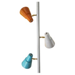 Mid Century Danish Modern Tri-Color Tension Pole Lamp 1950s Stiffel Era Decor
