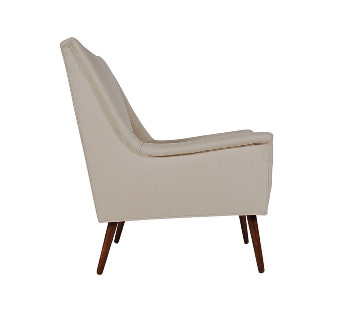 Midcentury Danish Modern Upholstered Armchair Lounge Chairs After DUX in Walnut 3