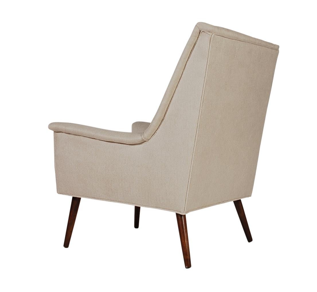 Swedish Midcentury Danish Modern Upholstered Armchair Lounge Chairs After DUX in Walnut For Sale