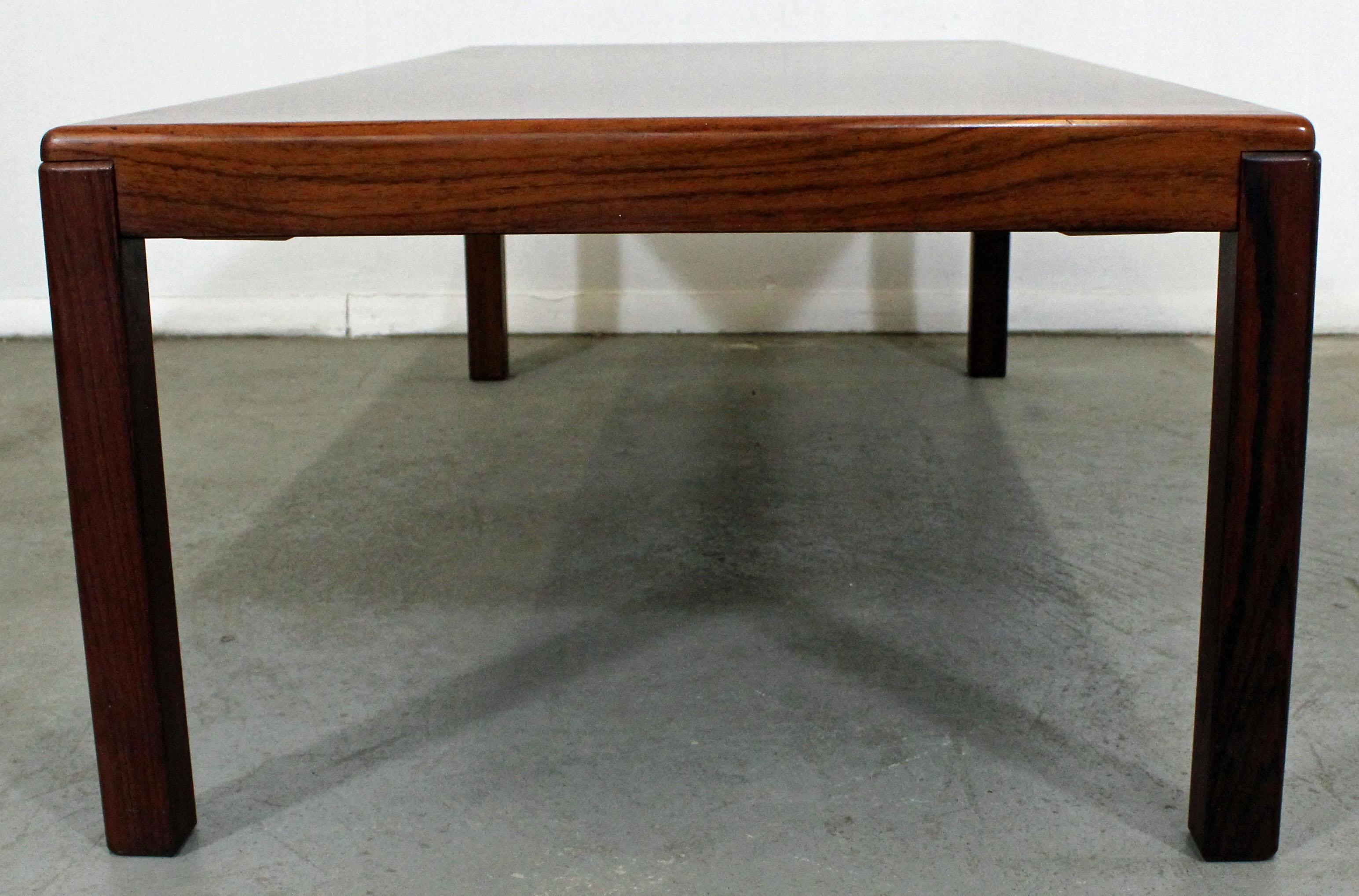 Mid-Century Danish Modern Vejle Stole Parquet Top Rosewood Coffee Table In Good Condition In Wilmington, DE