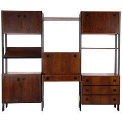 Mid Century Danish Modern Wall Unit or Shelving Unit in Rosewood with Desk