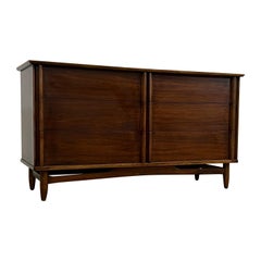 Mid Century Danish Modern Walnut 6-Drawer Credenza /Dresser with Stretcher Base