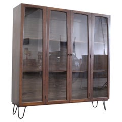 Mid Century Danish Modern Walnut Bookcase on Hairpin Legs