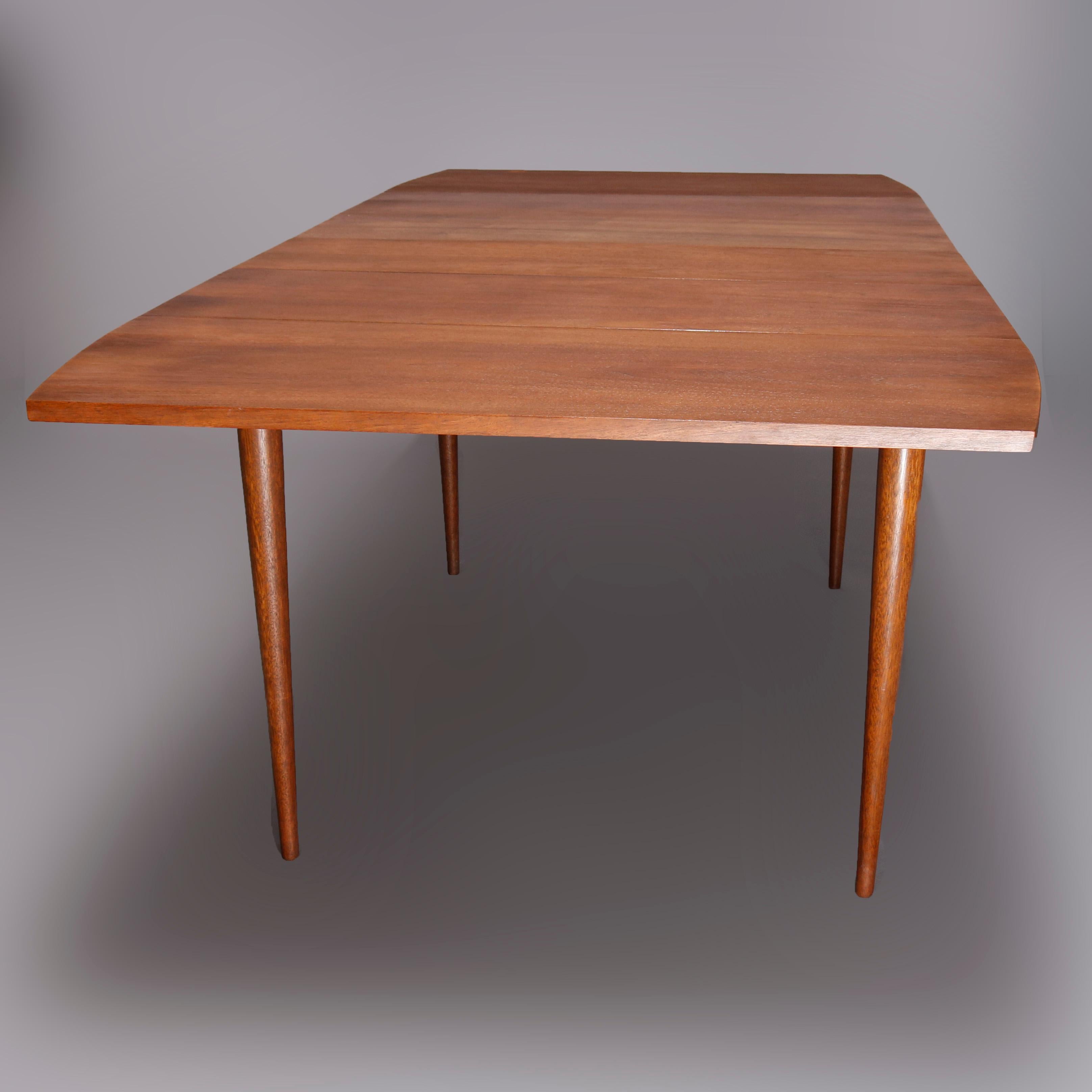 Upholstery Midcentury Danish Modern Walnut Dining Table & Chairs by Broyhill, 20th Century