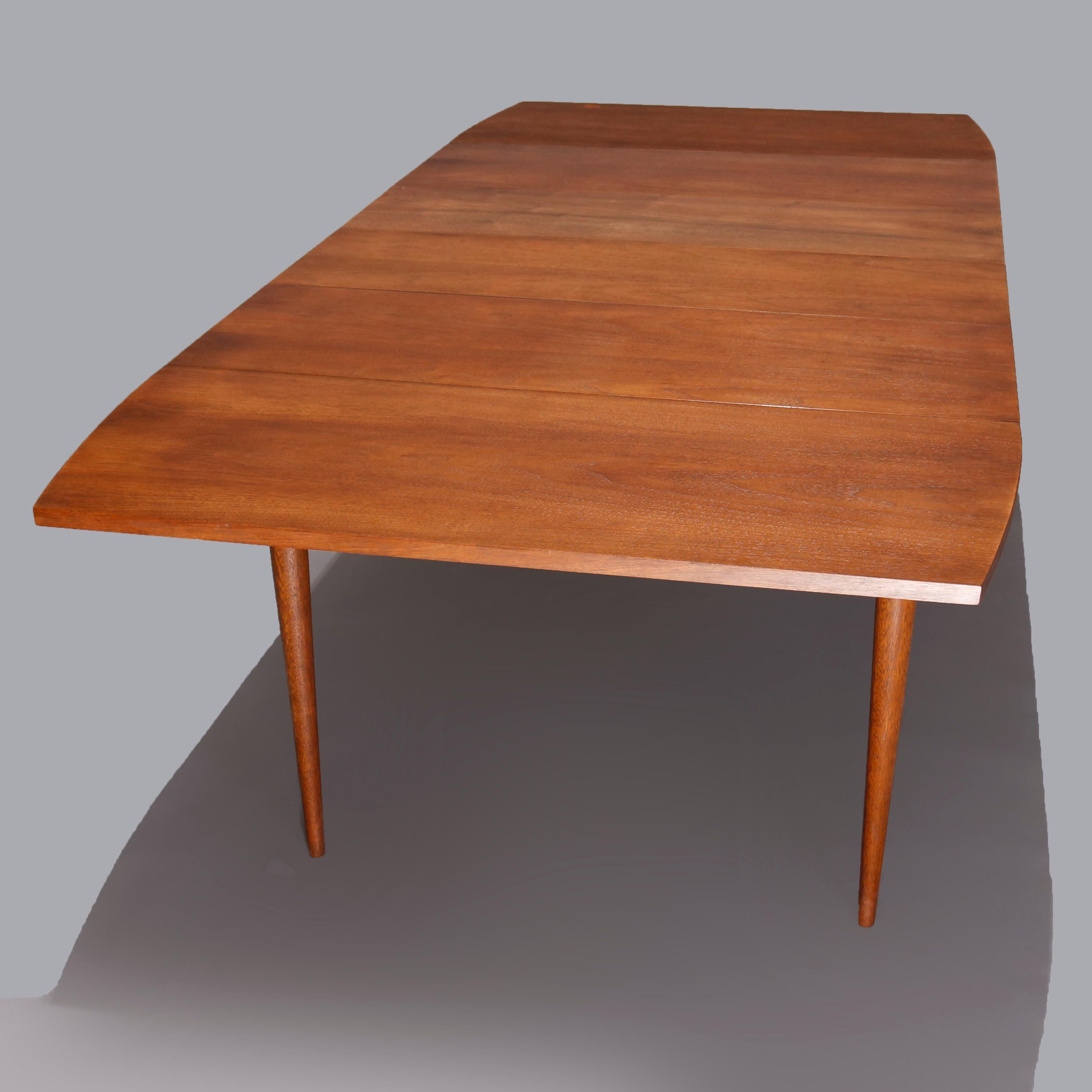 Midcentury Danish Modern Walnut Dining Table & Chairs by Broyhill, 20th Century 1