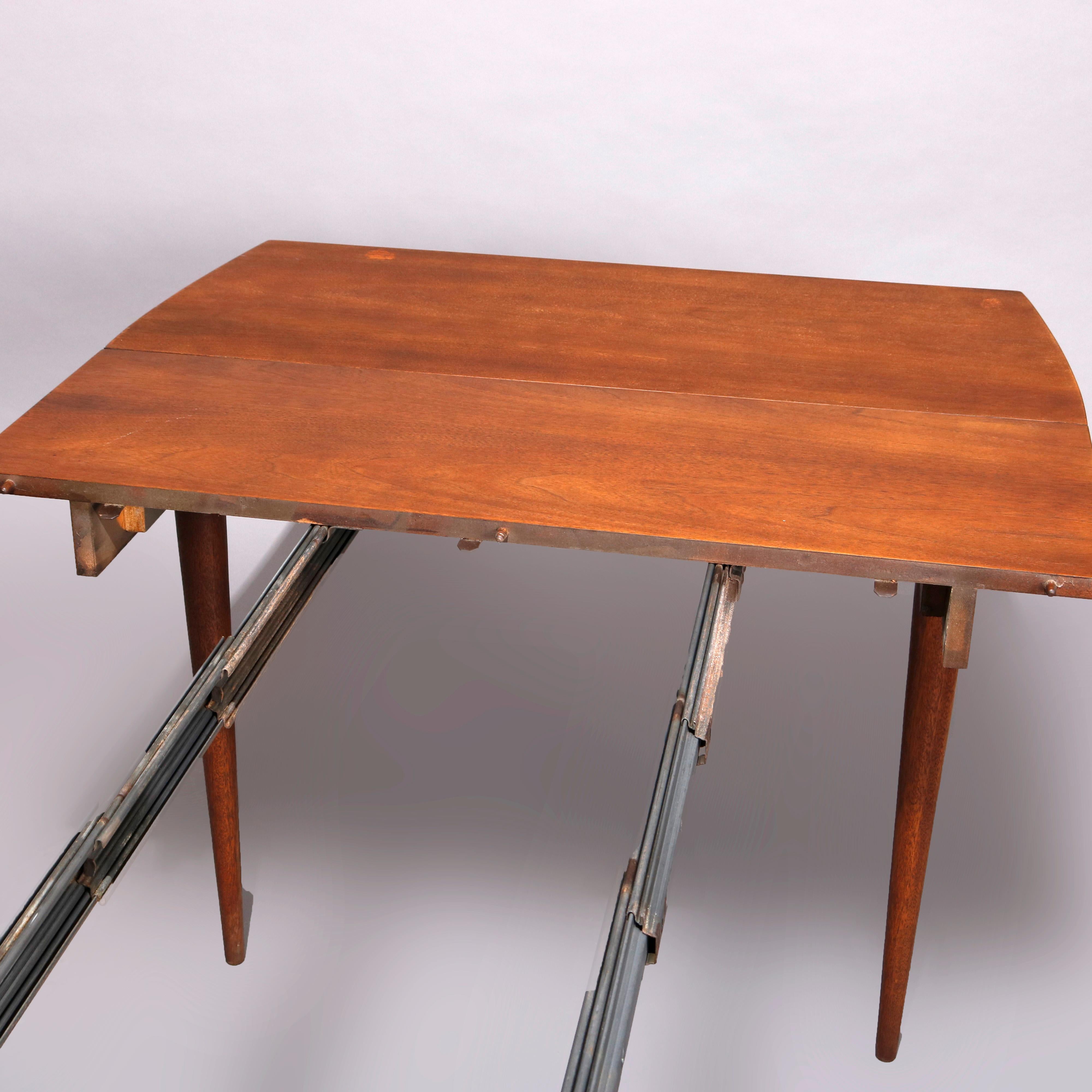 Midcentury Danish Modern Walnut Dining Table & Chairs by Broyhill, 20th Century 2