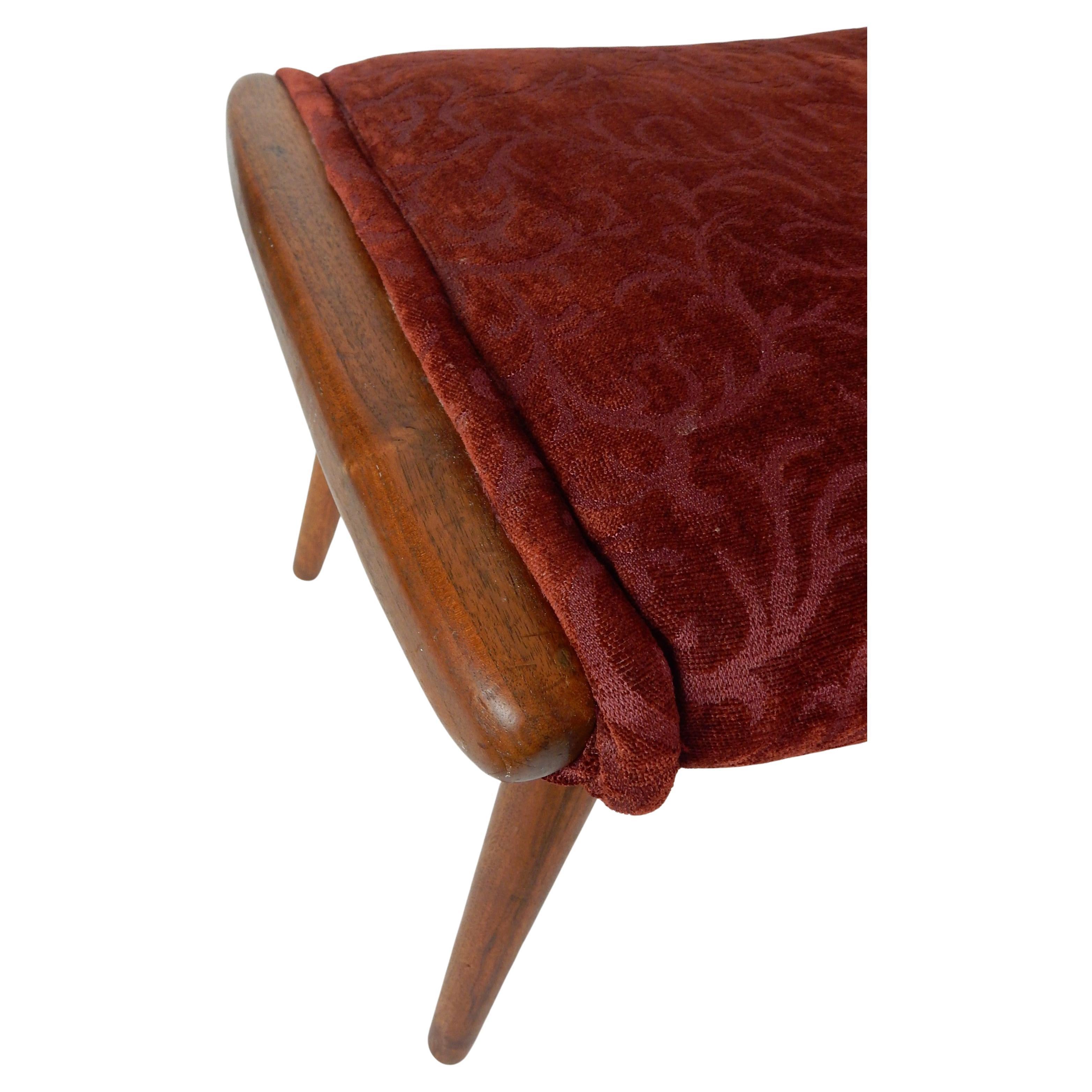 Mid-Century Modern Mid Century Danish Modern Walnut Papa Chair Ottoman For Sale