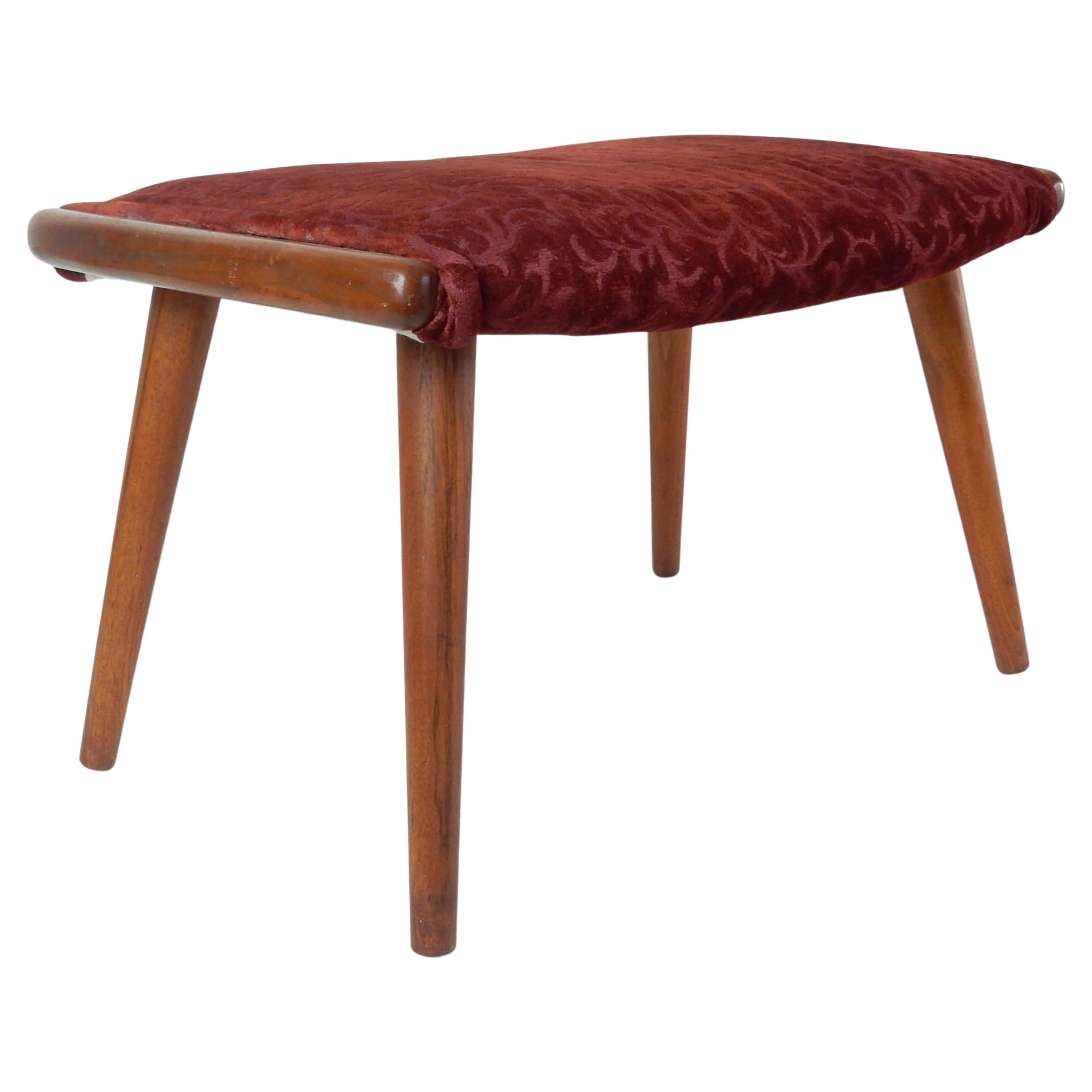 Mid Century Danish Modern Walnut Papa Chair Ottoman For Sale 1