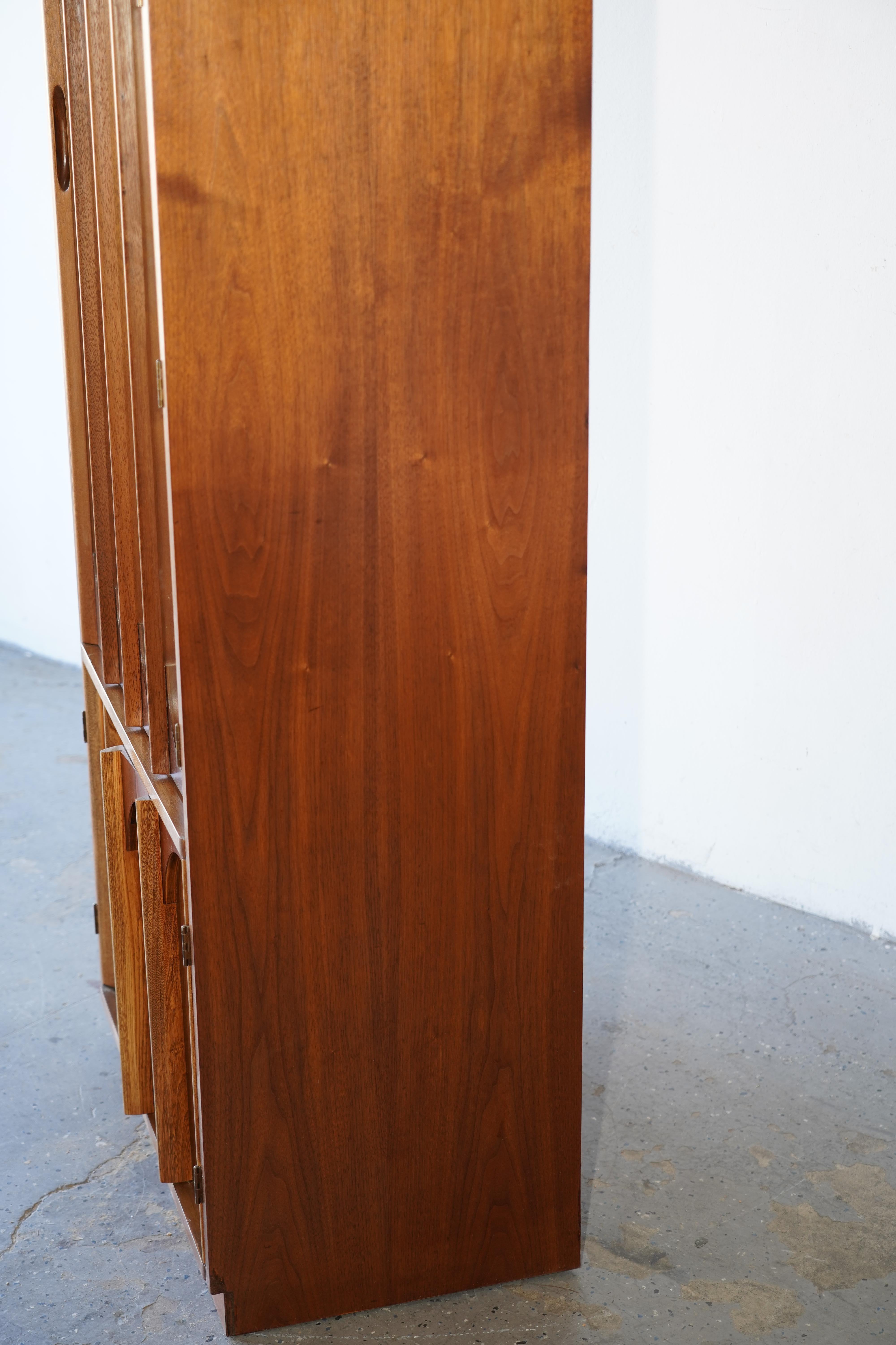 Mid-Century Danish Modern Walnut & Rosewood  Curio Display China Cabinet 12