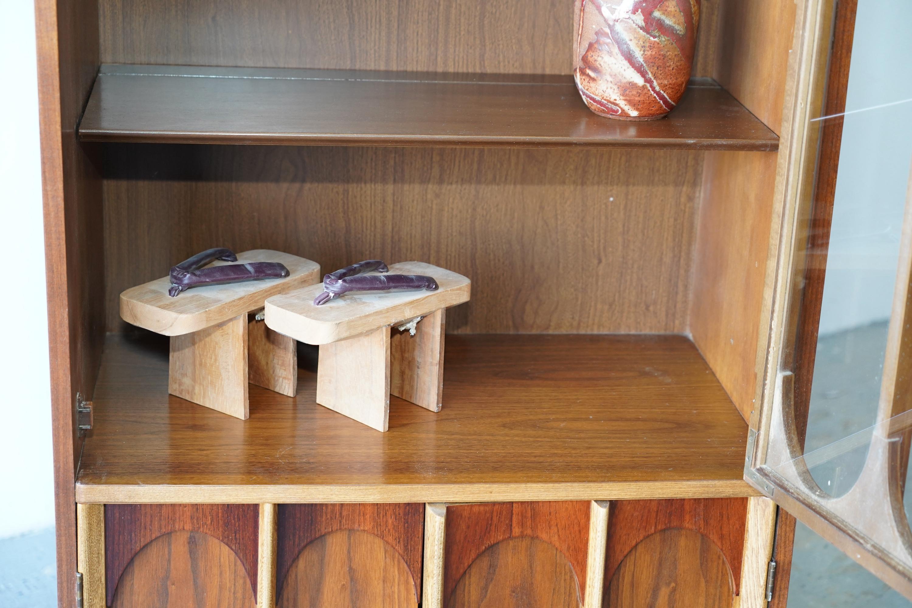 Mid-Century Modern Mid-Century Danish Modern Walnut & Rosewood  Curio Display China Cabinet