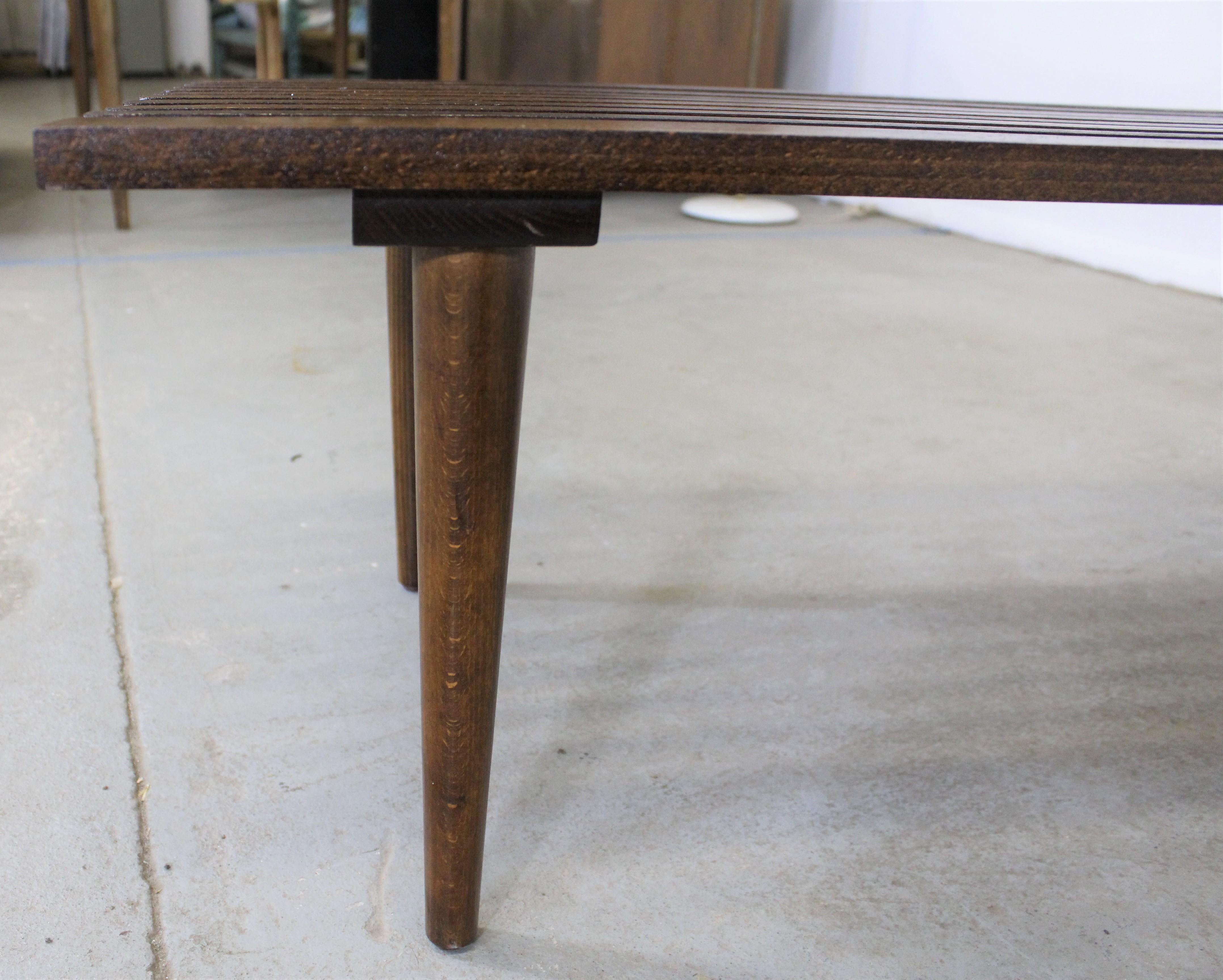 Mid-Century Danish Modern Walnut Slat Bench Coffee Table 5