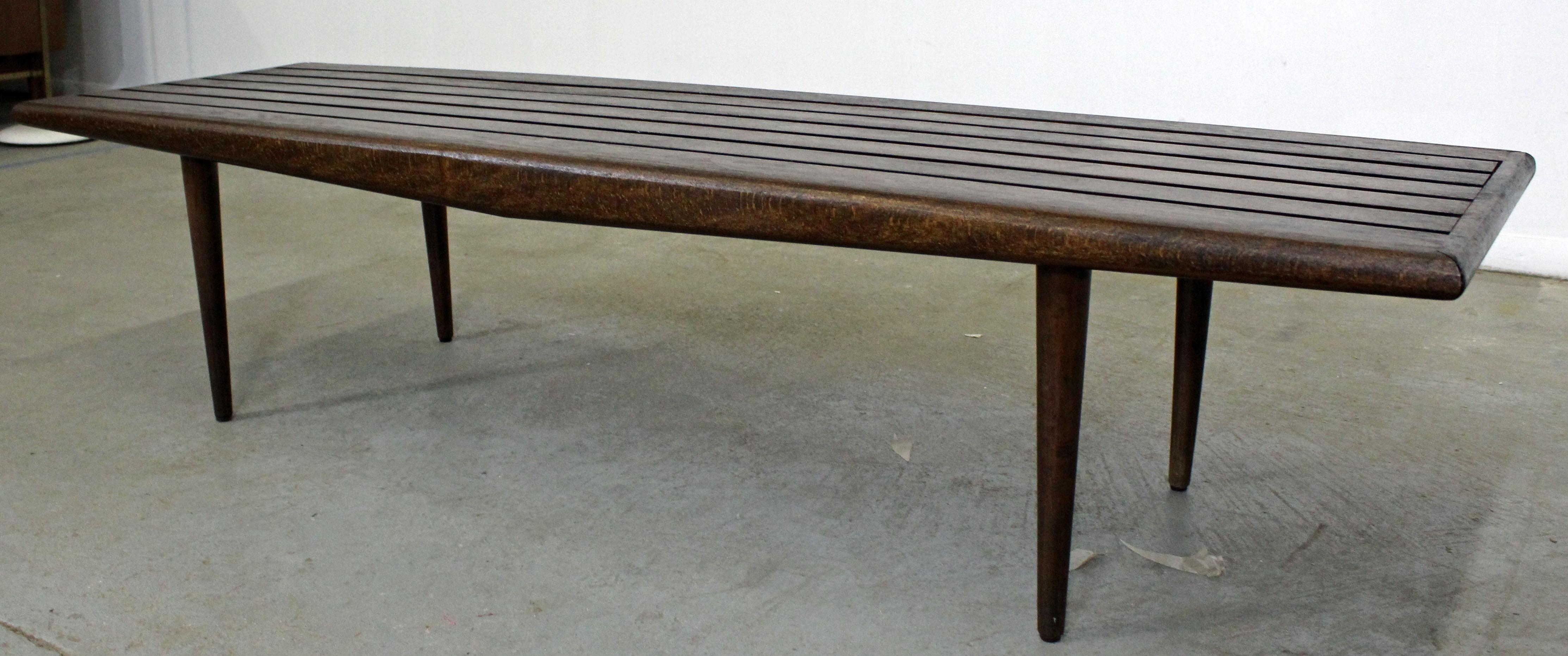 Mid-Century Modern Mid-Century Danish Modern Walnut Slat Bench Coffee Table