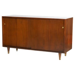 Mid Century Danish Modern Walnut Sliding-Door Credenza Circa 1960