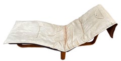 Midcentury Danish Modern Westnofa Leather Chaise Lounge Chair Ingmar Relling