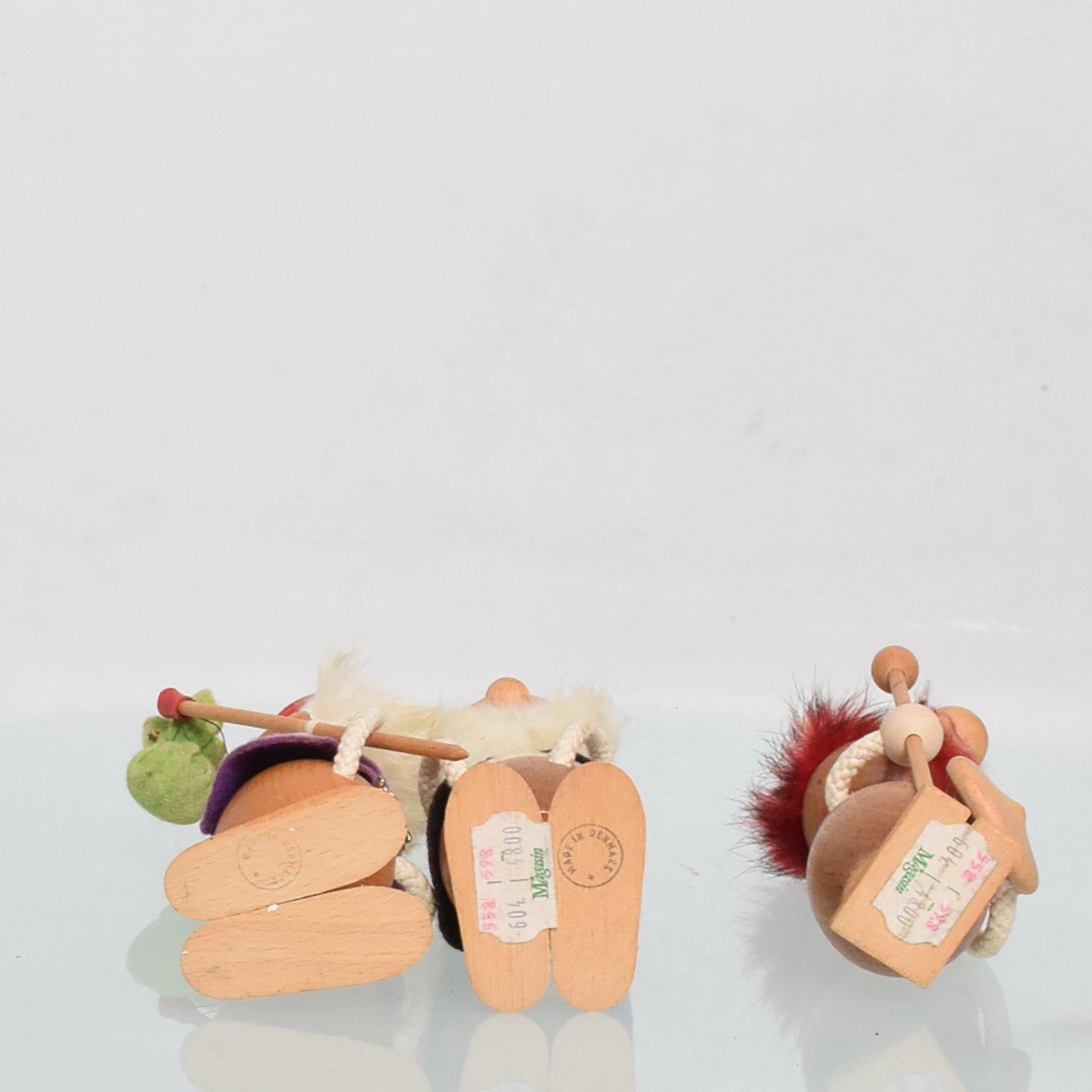 Scandinavian Modern Mid-Century Danish Modern Wood Toys, Set of Three Vikings