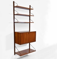 Mid Century Danish Modular Teak Wall System Poul Cadovius Cado Bookshelves Desk