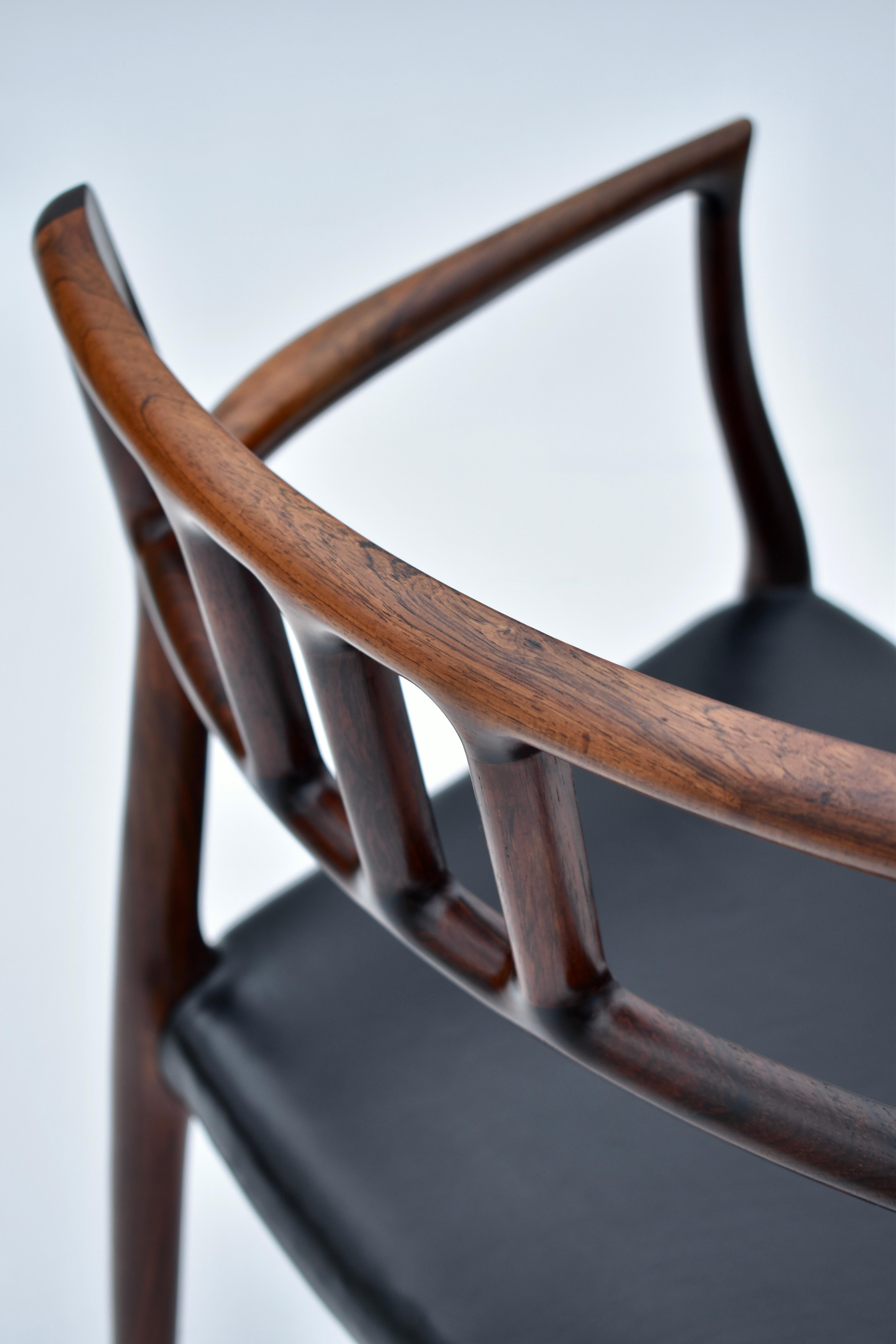 Mid Century Danish Niels Otto Moller Model 64 Rosewood Chair 7
