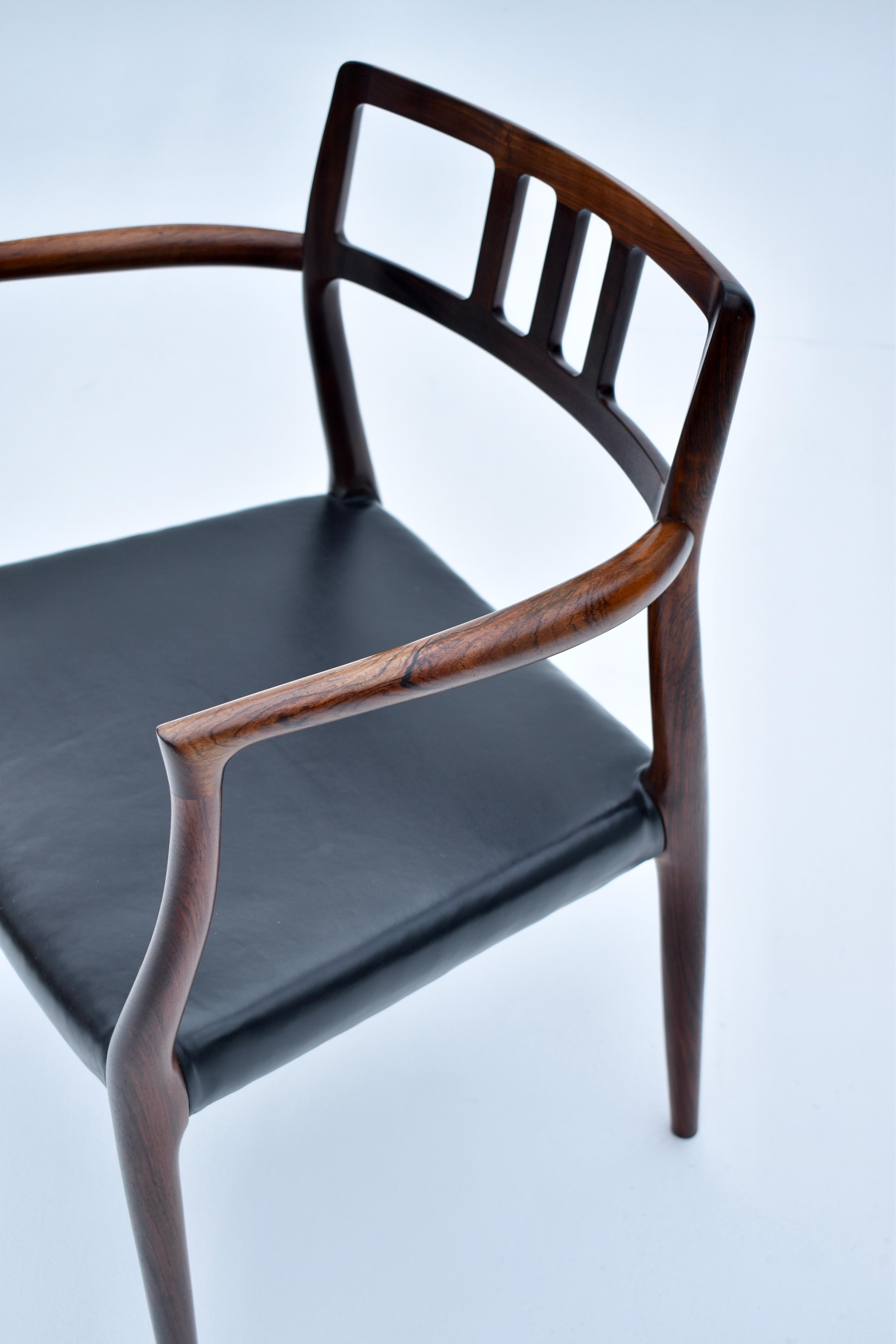 Scandinavian Modern Mid Century Danish Niels Otto Moller Model 64 Rosewood Chair