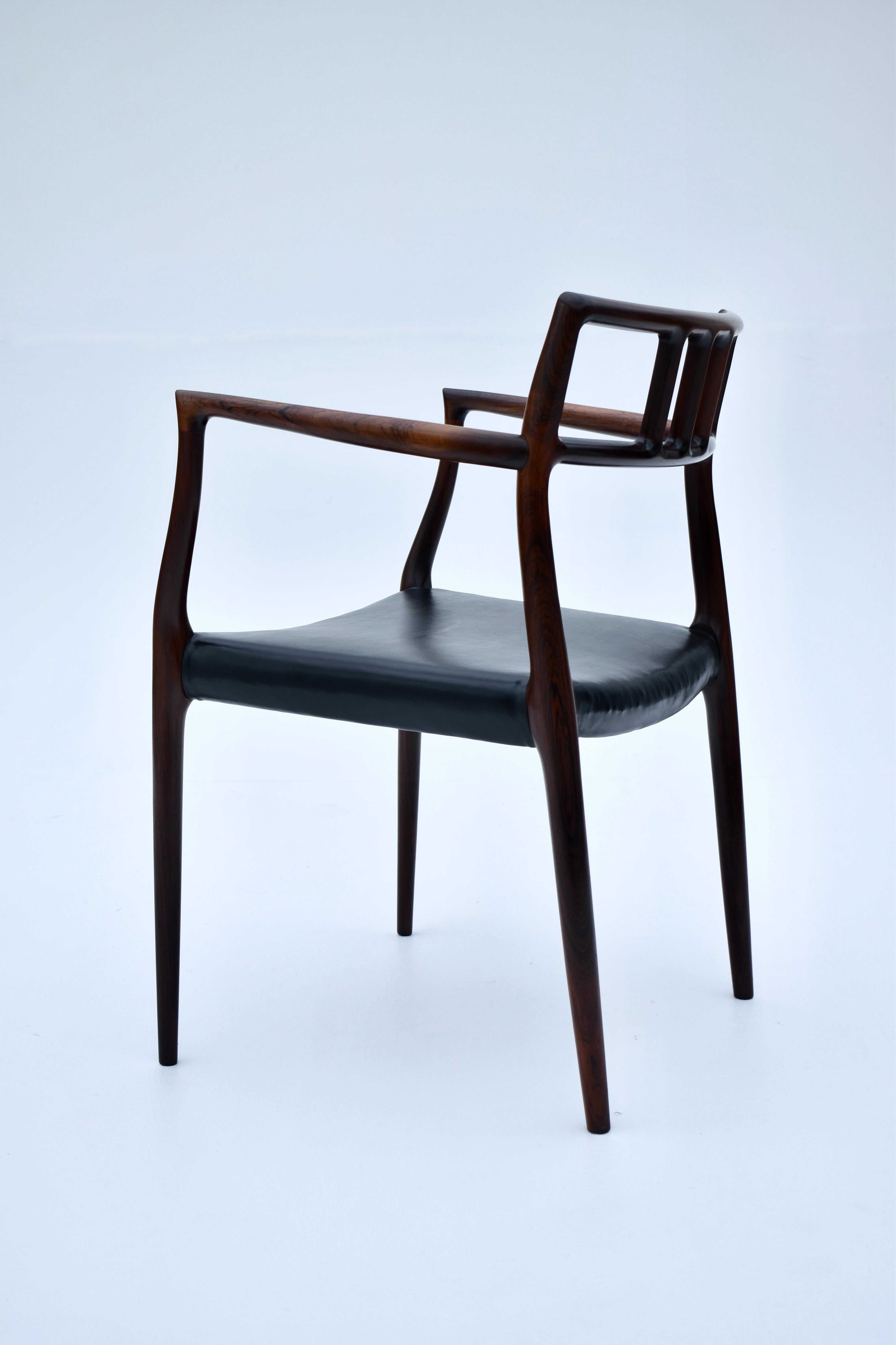 Mid Century Danish Niels Otto Moller Model 64 Rosewood Chair 1