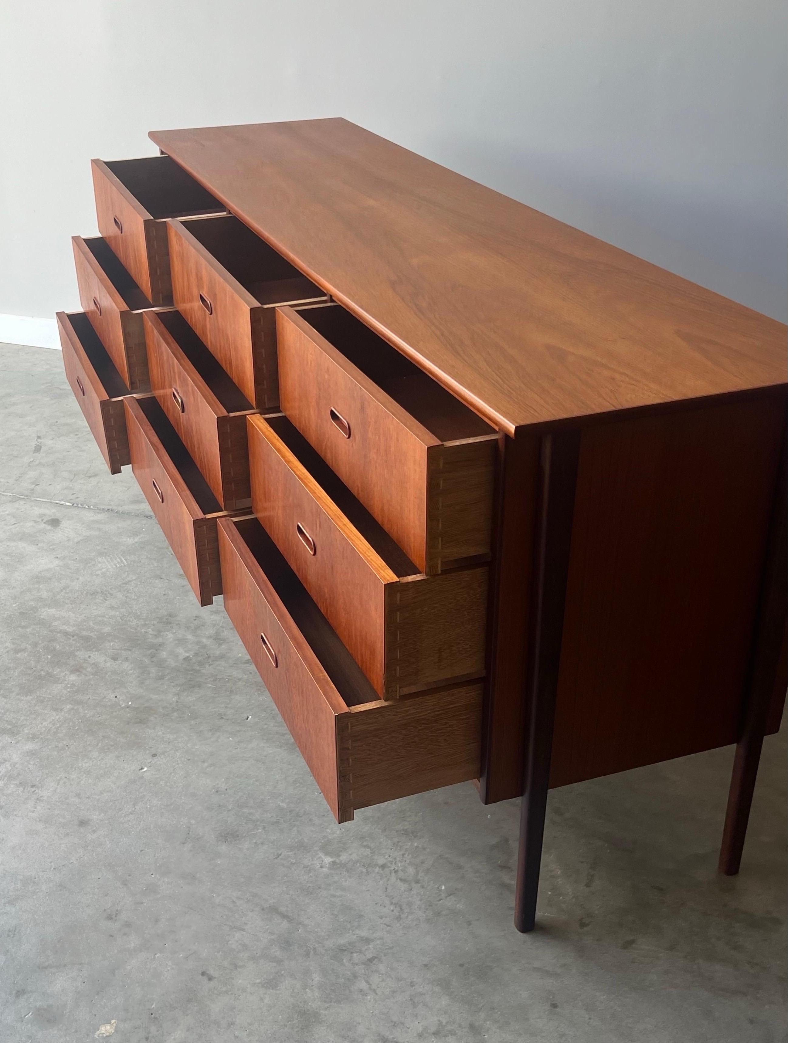 Mid-Century Modern Mid-Century Danish Nine Drawer Dresser