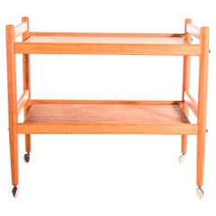 Mid Century Danish Oak Bar Cart/Tea Trolley, 1960