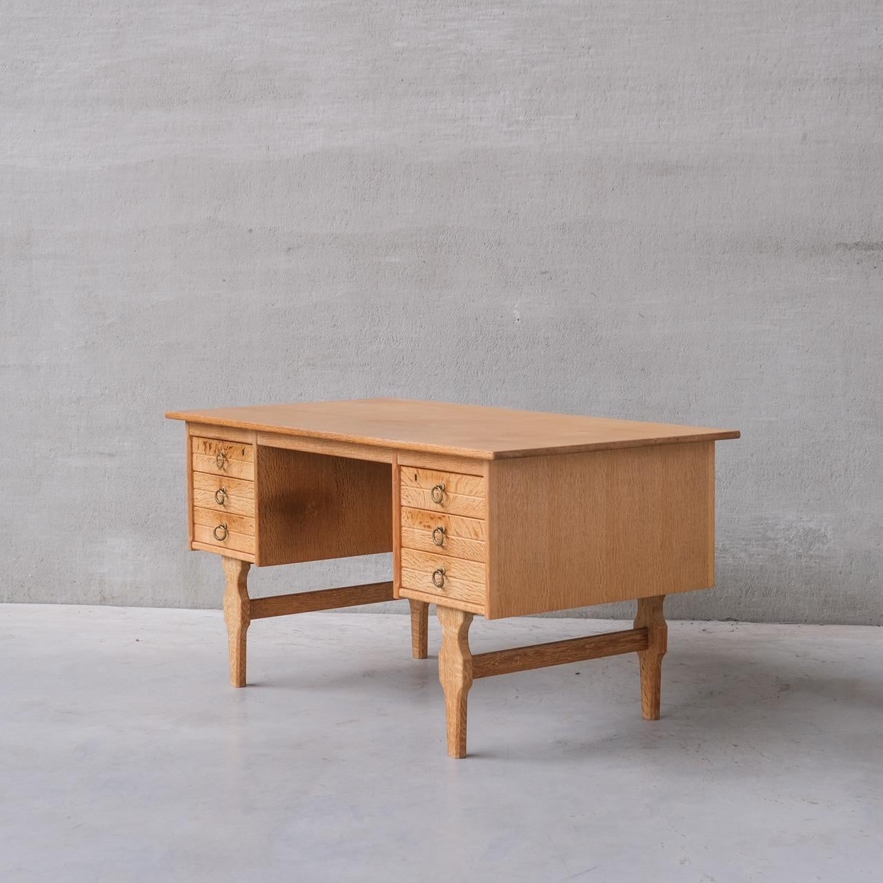 Mid-Century Danish Oak Desk attr. to Henning Kjaernulf For Sale 6