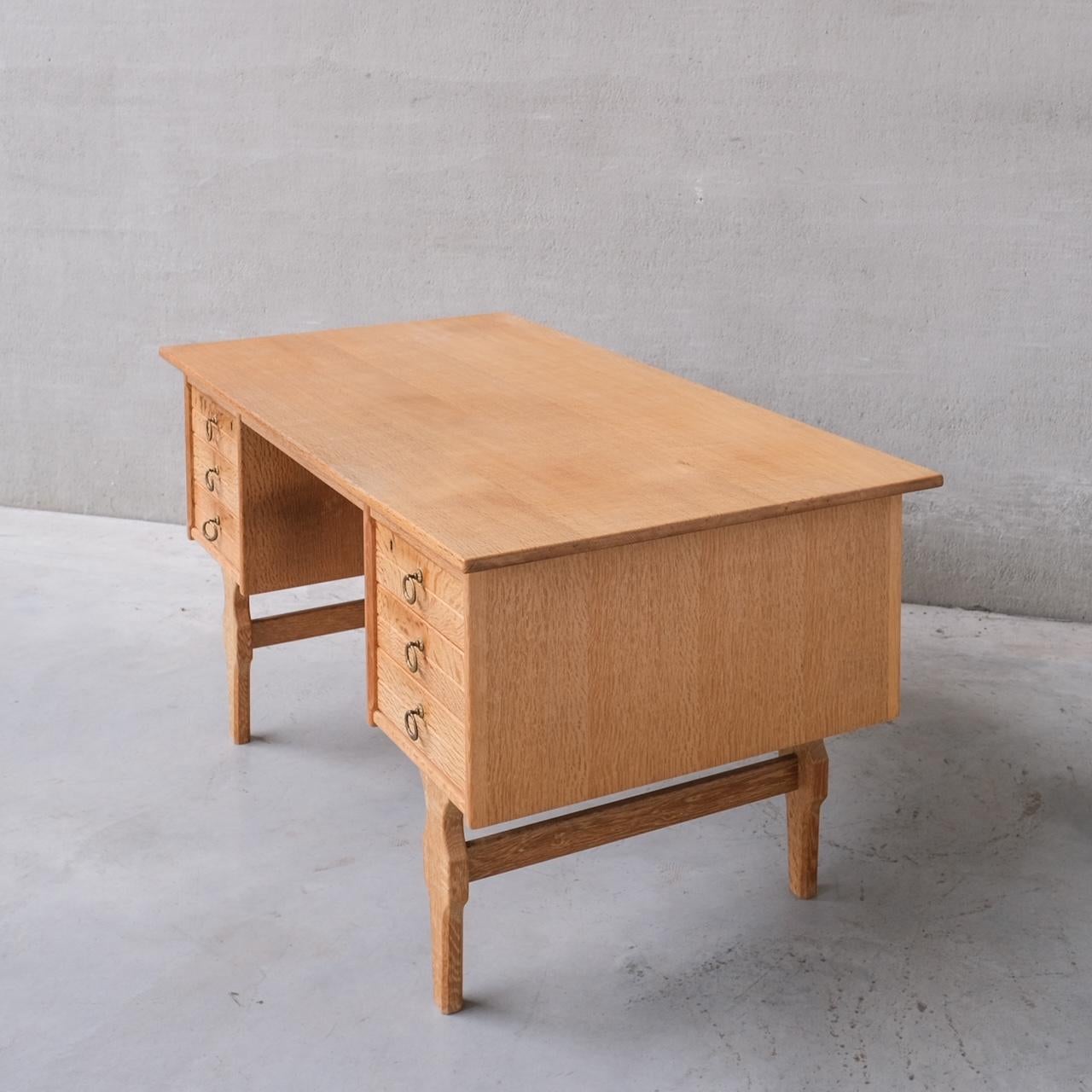 Mid-Century Danish Oak Desk attr. to Henning Kjaernulf For Sale 7