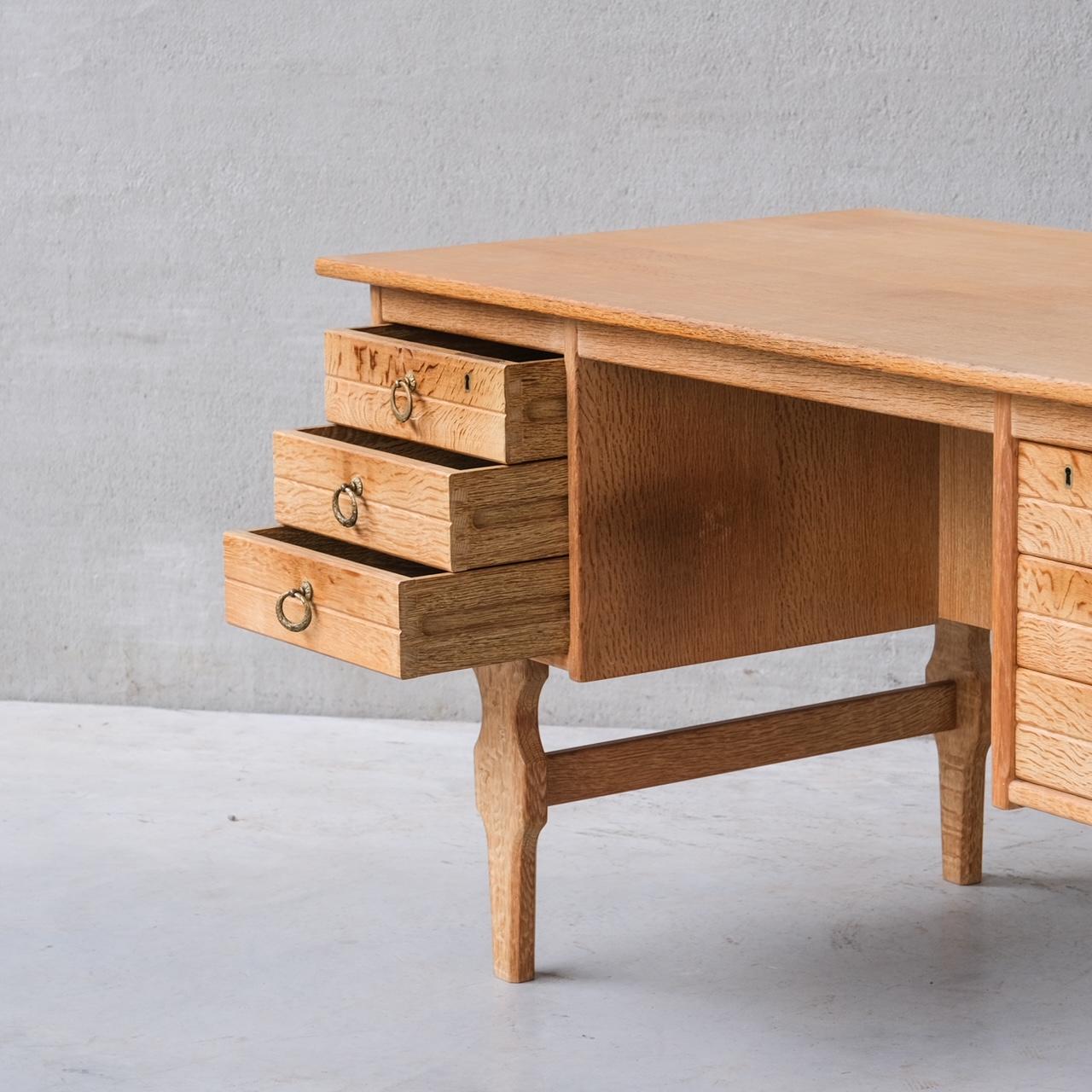 Mid-Century Danish Oak Desk attr. to Henning Kjaernulf For Sale 1