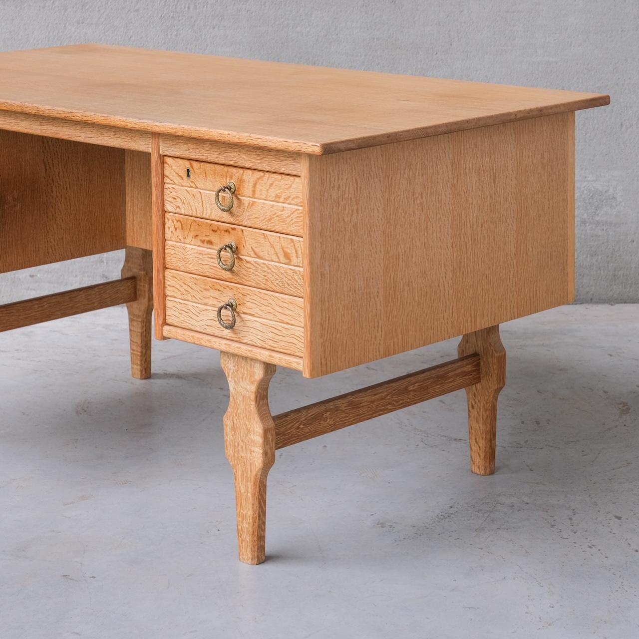 Mid-Century Danish Oak Desk attr. to Henning Kjaernulf For Sale 2
