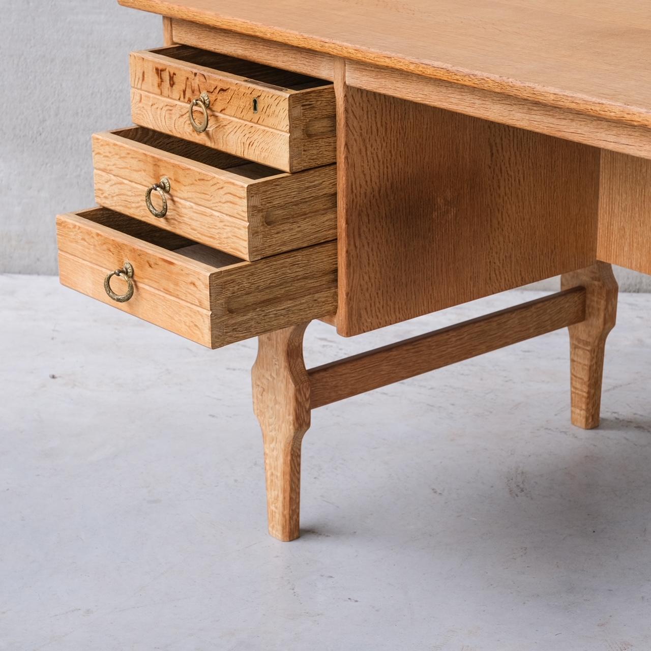 Mid-Century Danish Oak Desk attr. to Henning Kjaernulf For Sale 3