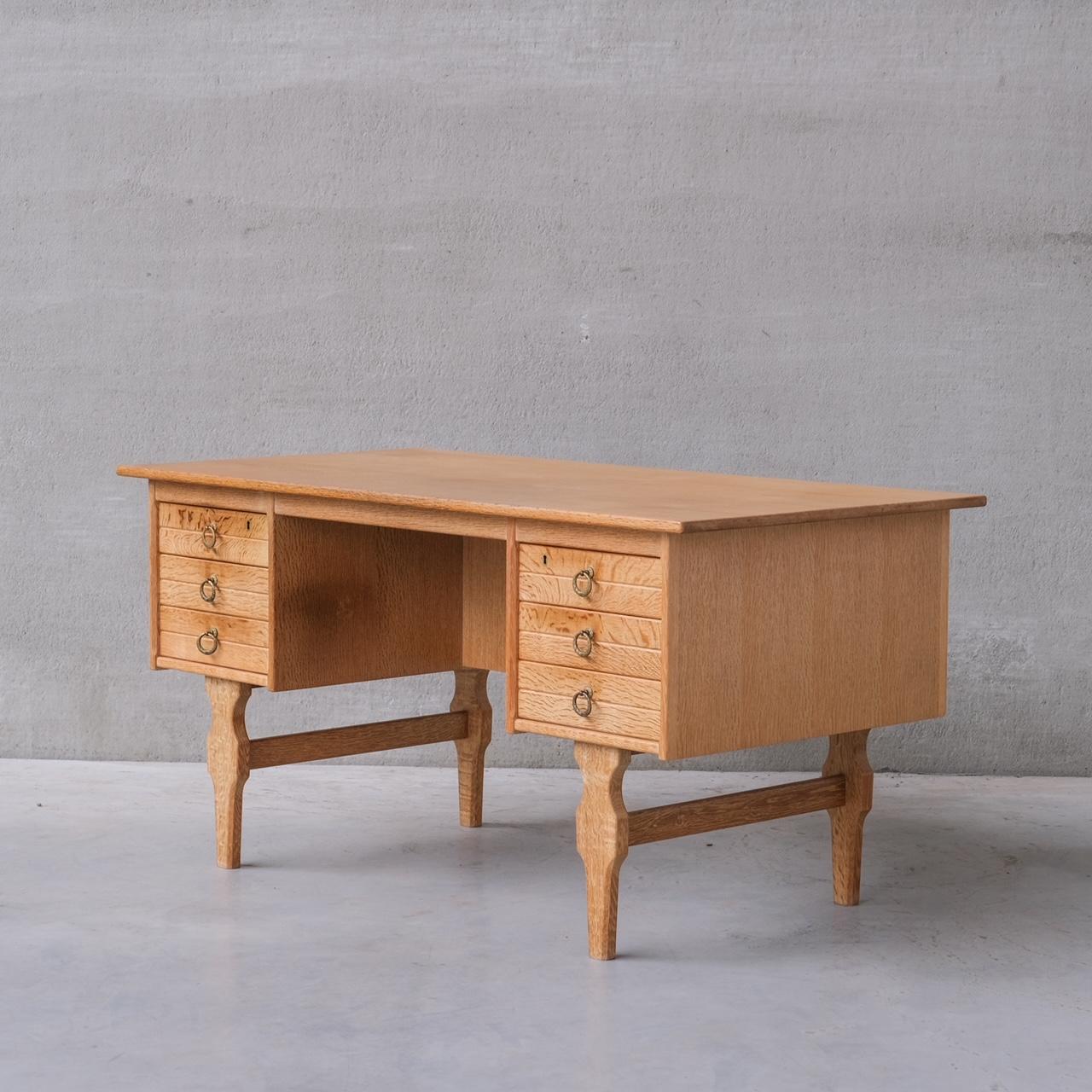 Mid-Century Danish Oak Desk attr. to Henning Kjaernulf For Sale 5
