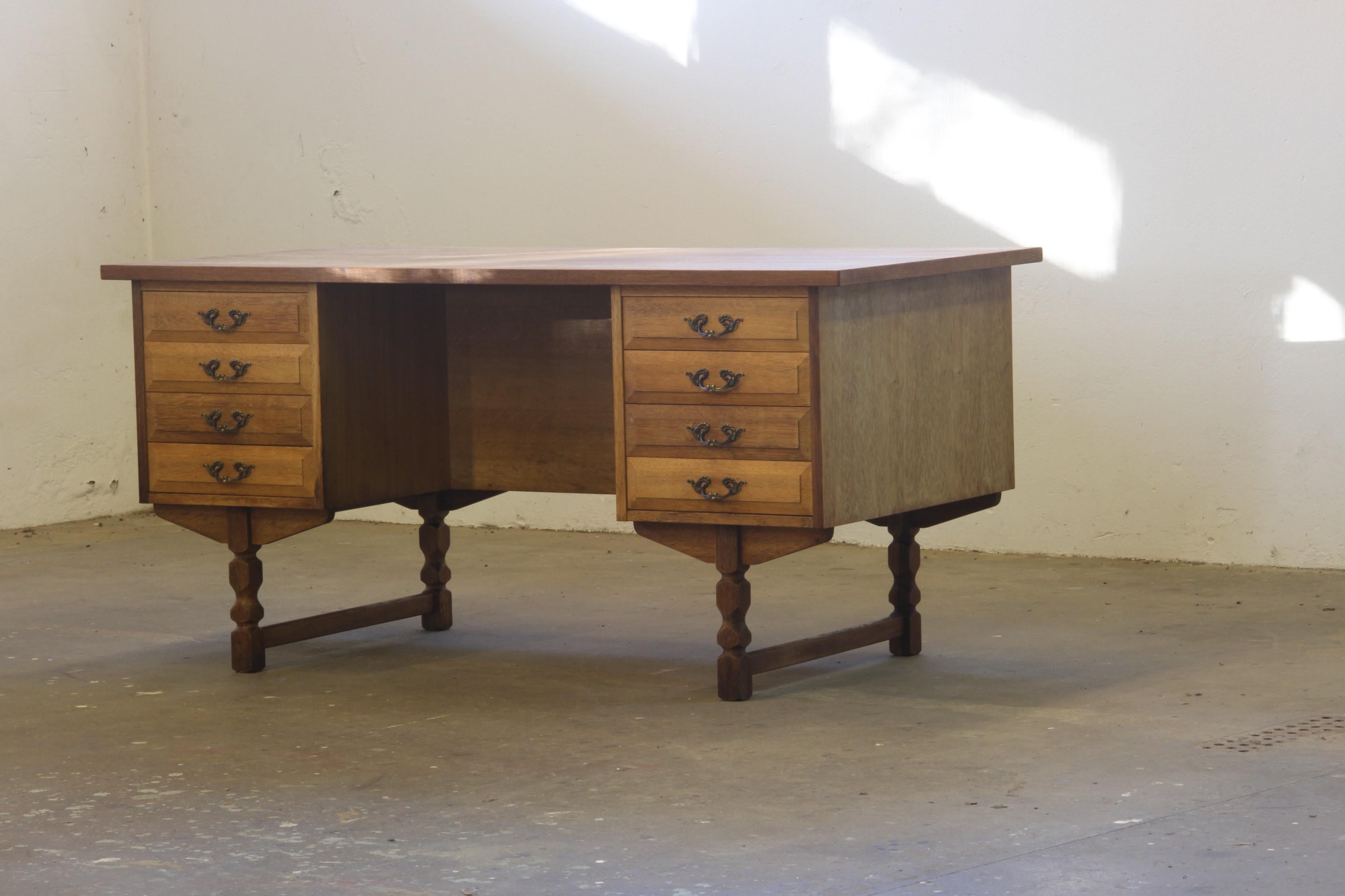 Late 20th Century Mid-Century Danish Oak Desk attributed to Henning Kjaernulf, 1960s