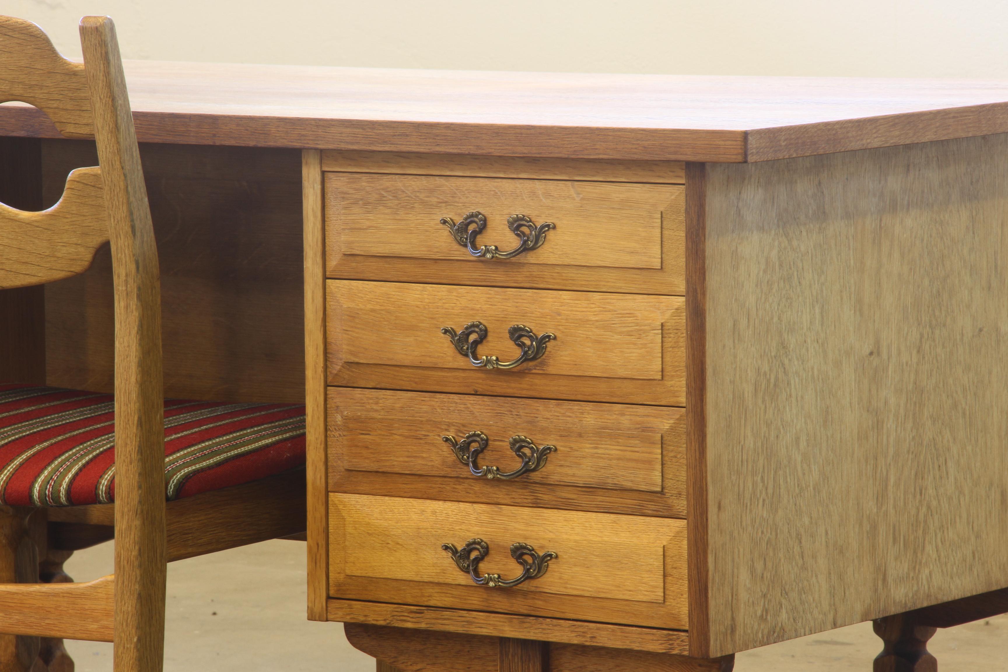 Mid-Century Danish Oak Desk attributed to Henning Kjaernulf, 1960s 3
