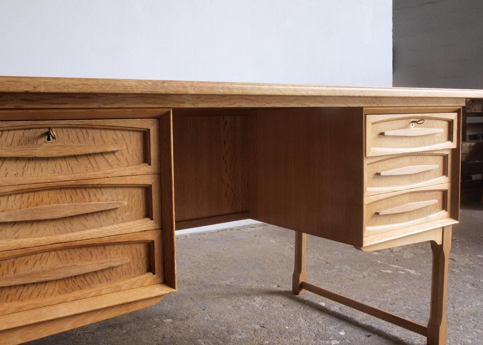 Mid-Century Danish Oak Desk attributed to Henning Kjaernulf, 1970s 9