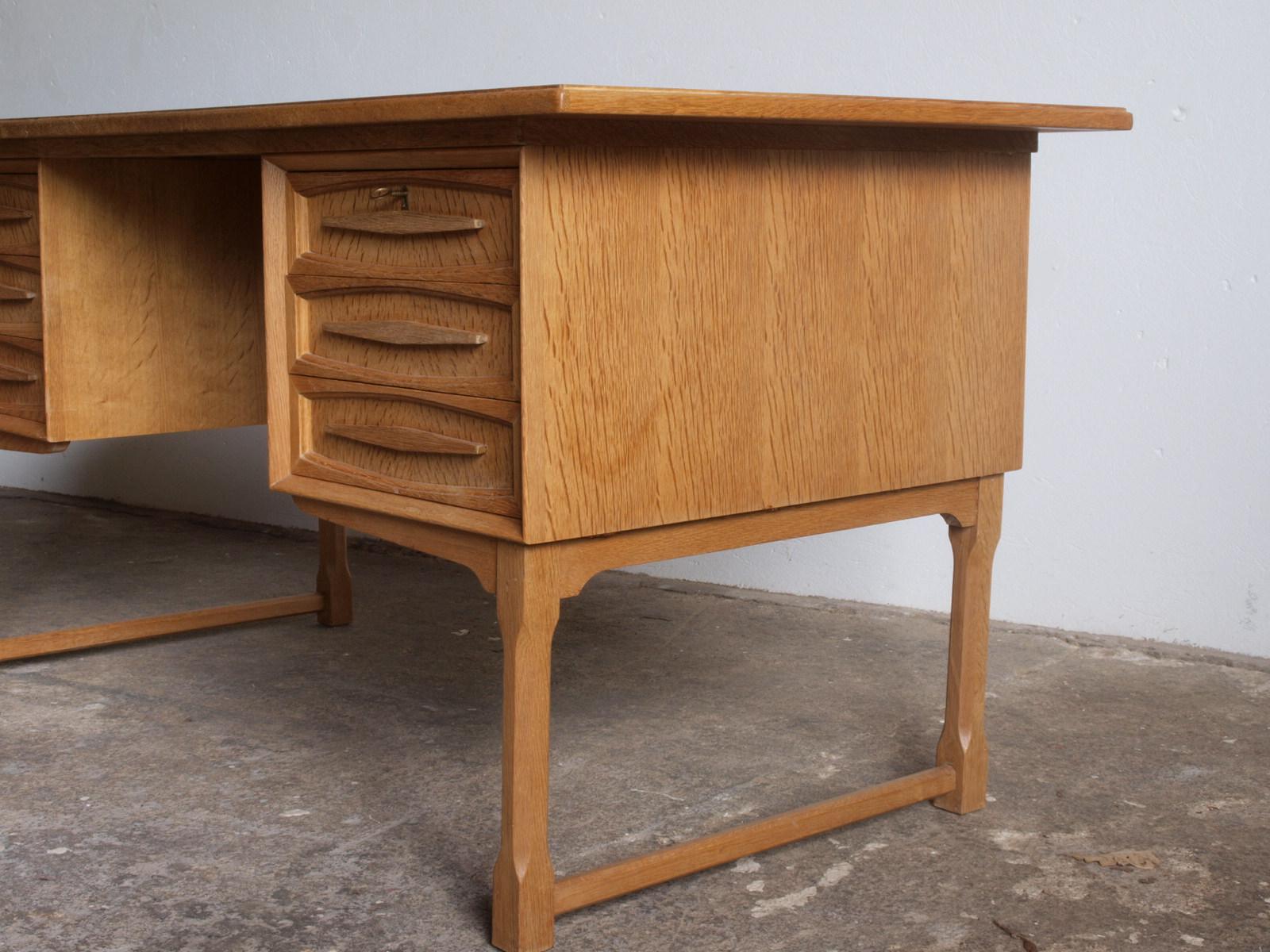 Mid-Century Danish Oak Desk attributed to Henning Kjaernulf, 1970s 3