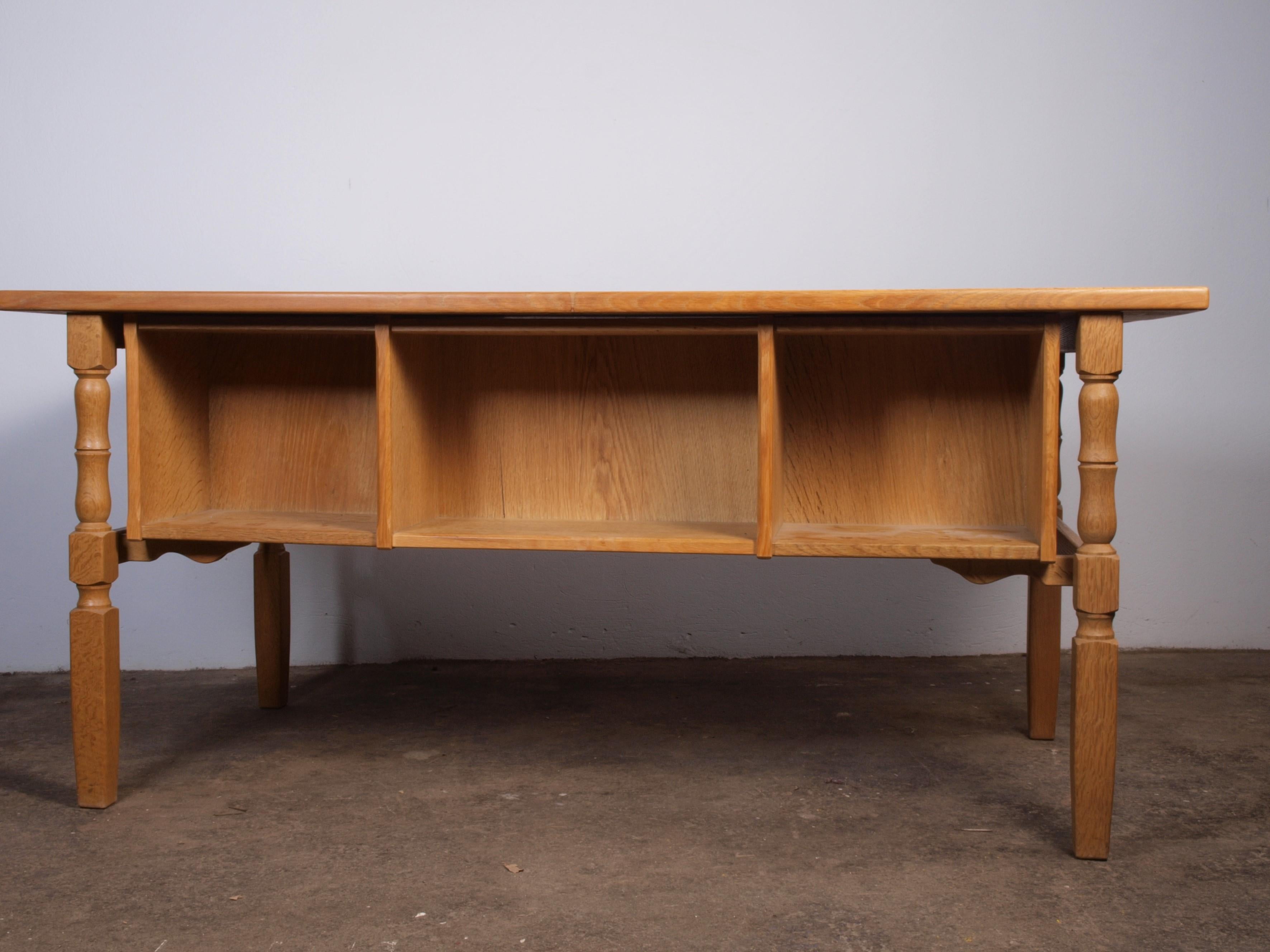 Mid-Century Danish Oak Desk attributed to Henning Kjaernulf For Sale 8