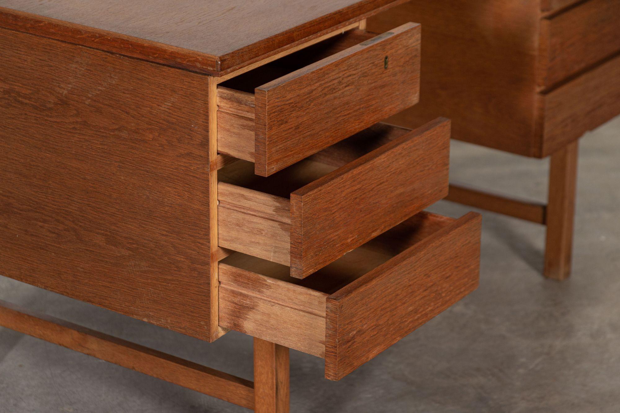 Mid-Century Danish Oak Desk For Sale 7