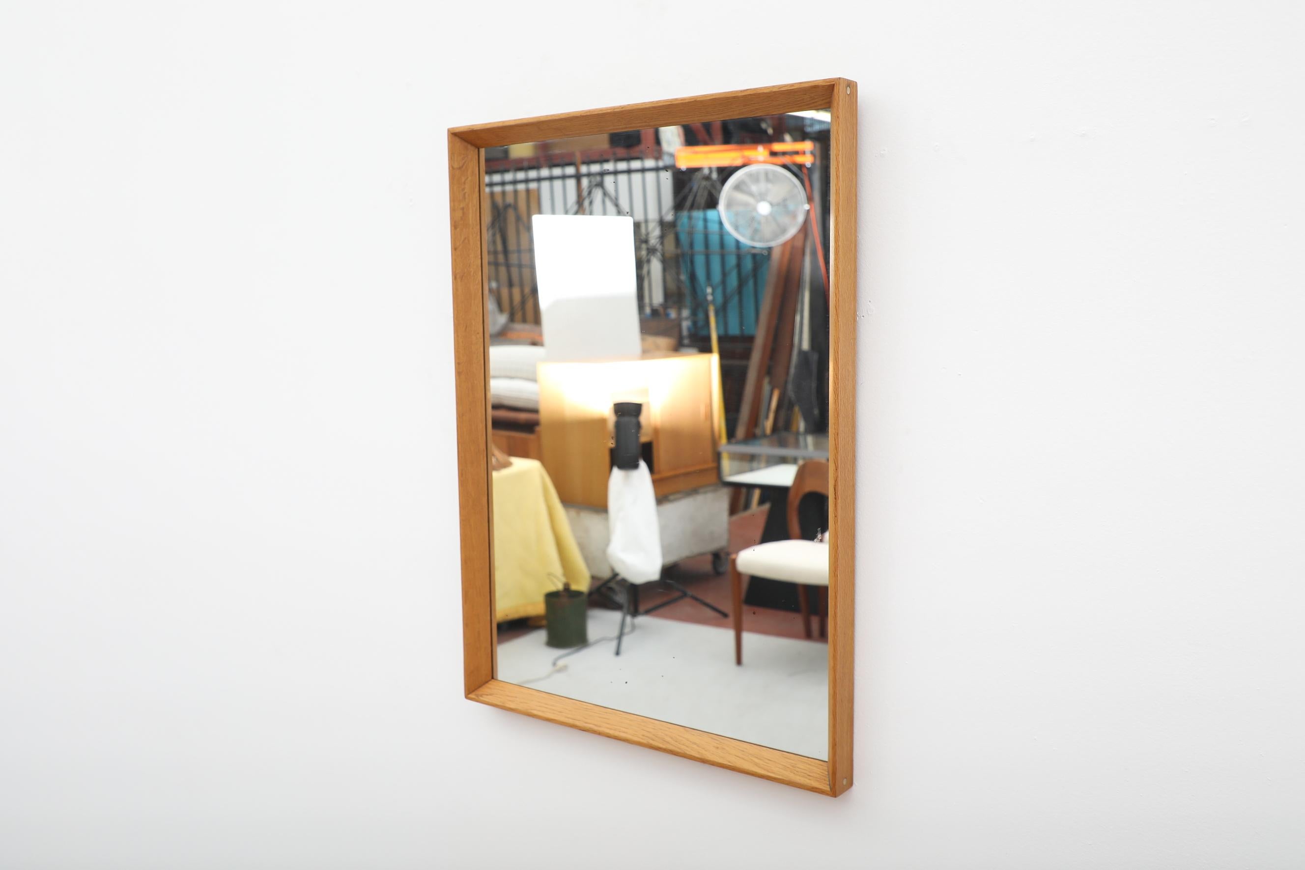 Mid-Century Modern Midcentury Danish Oak Mirror Attributed to Aksel Kjersgaard
