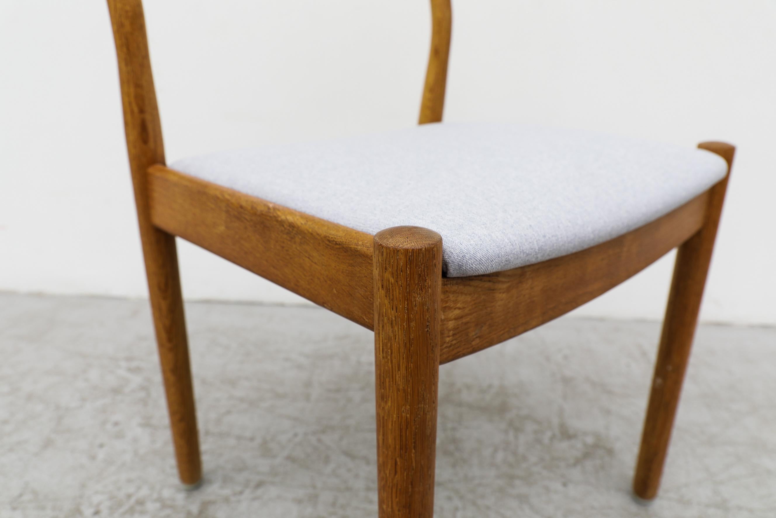 Midcentury Danish Oak Side Chair by Poul Volther w/ Light Blue Upholstered Seat  For Sale 7