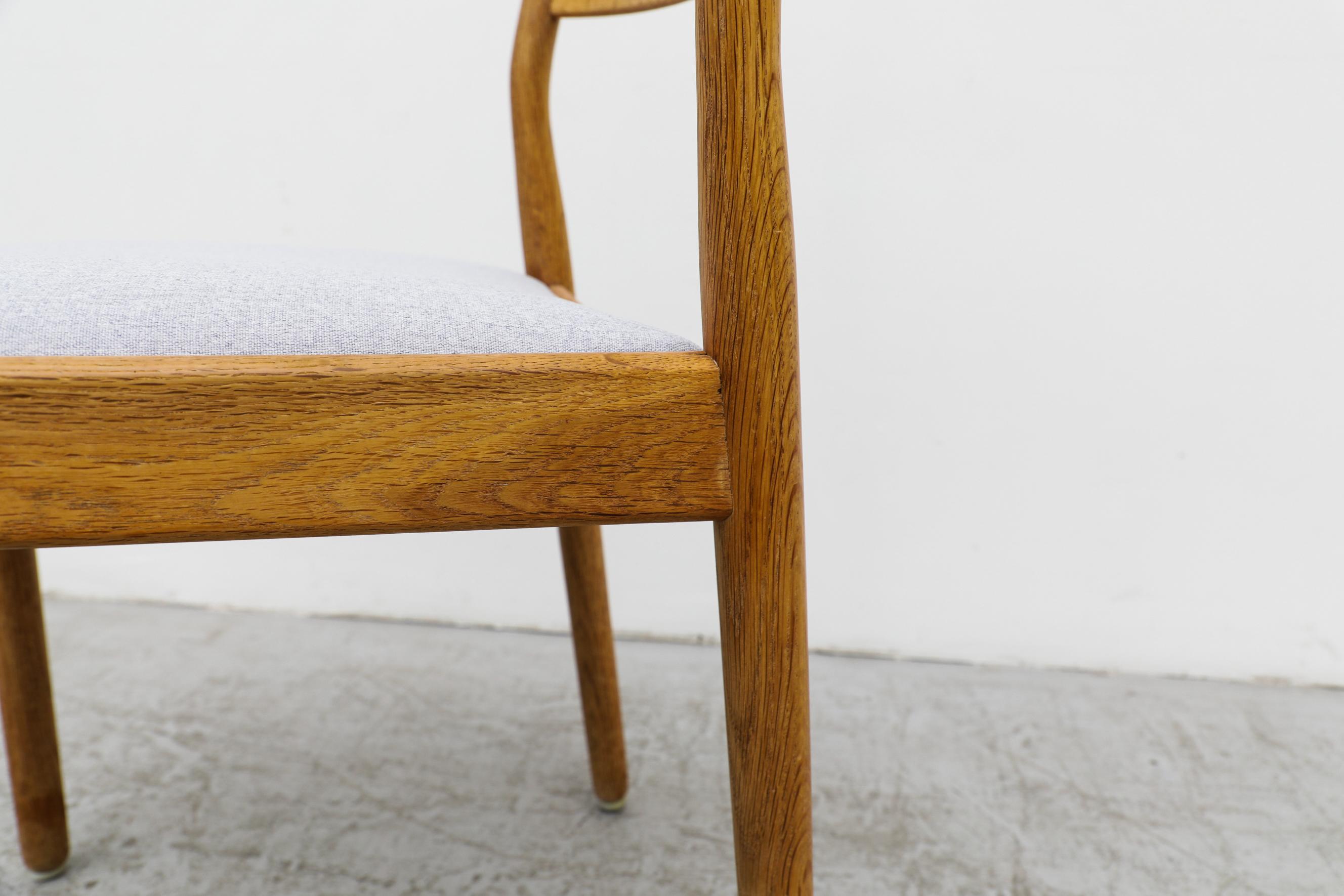 Midcentury Danish Oak Side Chair by Poul Volther w/ Light Blue Upholstered Seat  For Sale 9