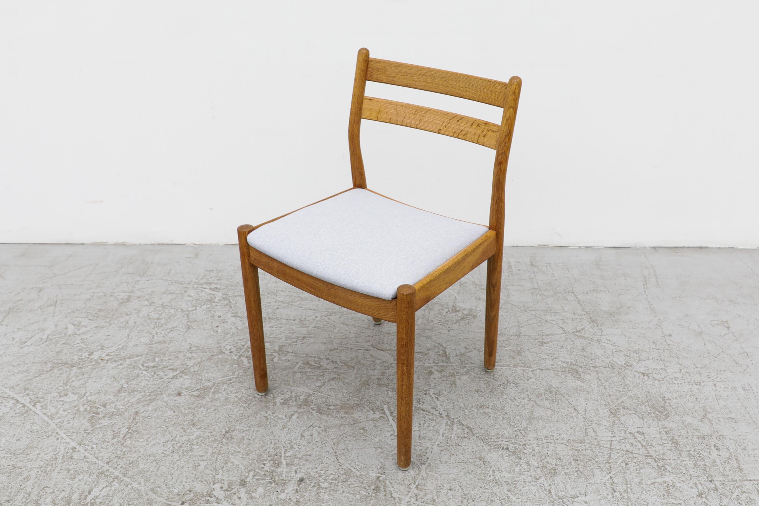 Midcentury Danish Oak Side Chair by Poul Volther w/ Light Blue Upholstered Seat  For Sale 2