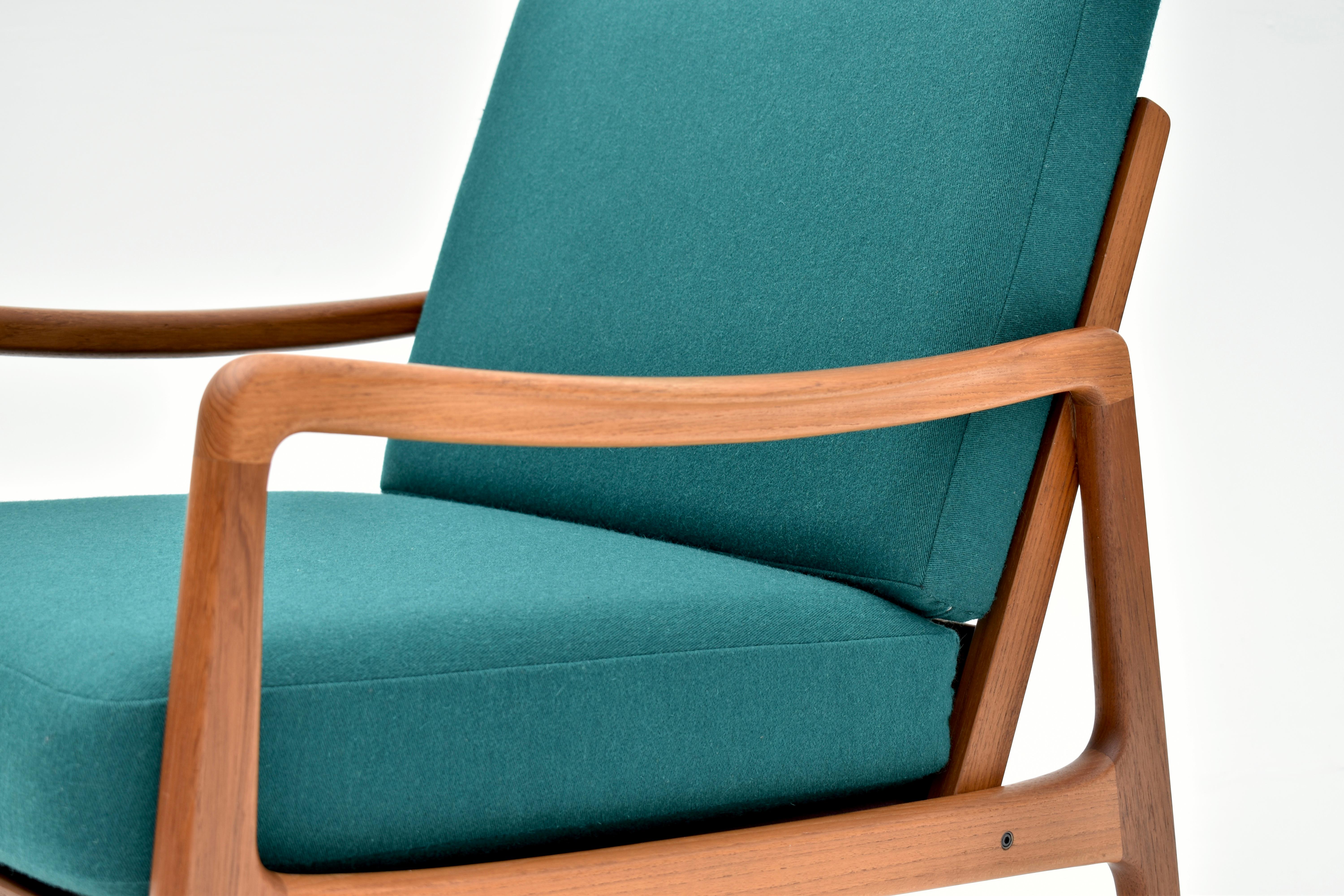 Mid Century Danish Ole Wanscher Model 119 Teak Lounge Chair For France & Son In Good Condition In Shepperton, Surrey