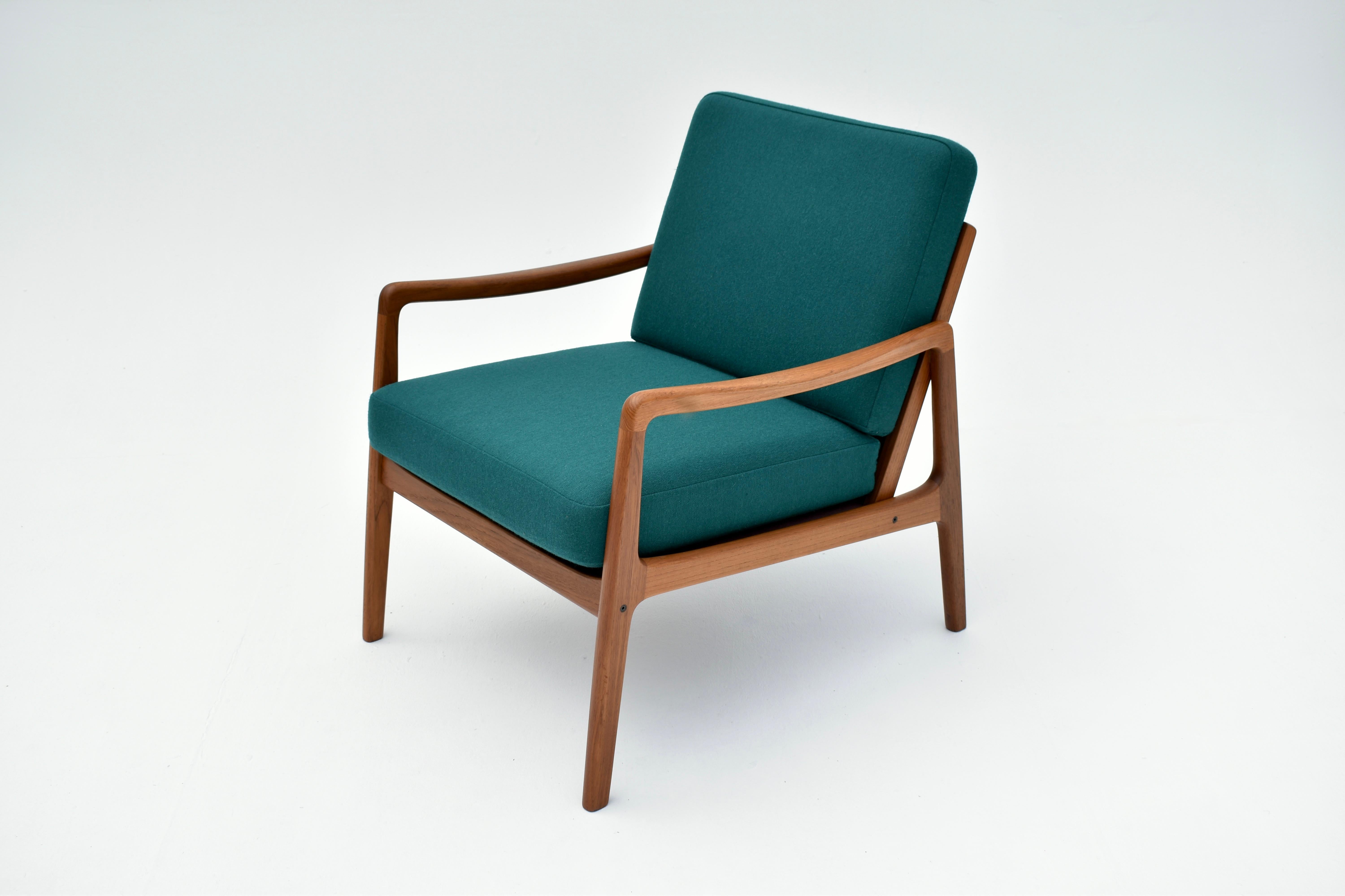 Mid-20th Century Mid Century Danish Ole Wanscher Model 119 Teak Lounge Chair For France & Son