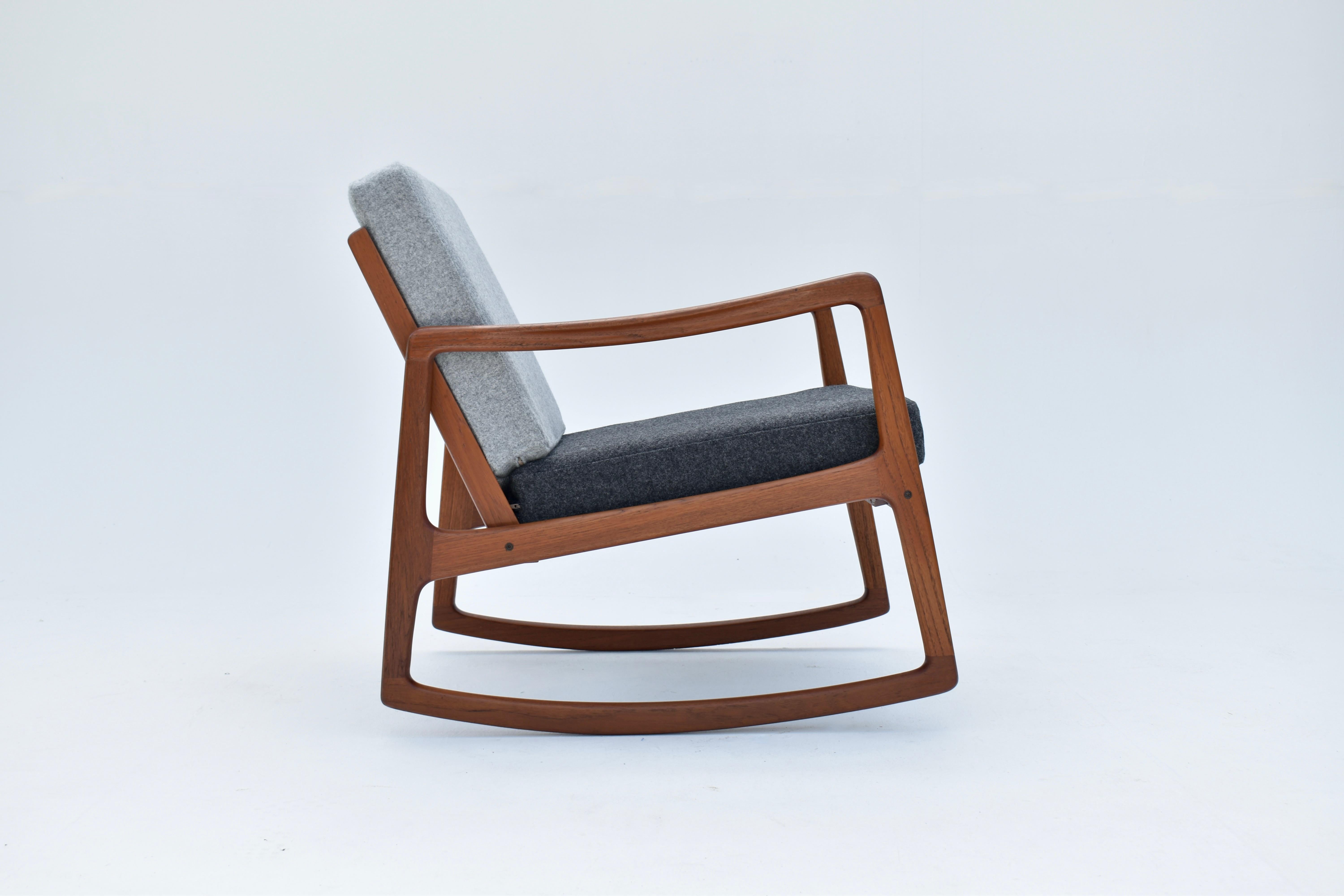 Mid Century Danish Ole Wanscher Model 120 Teak Rocking Chair For France & Son 6