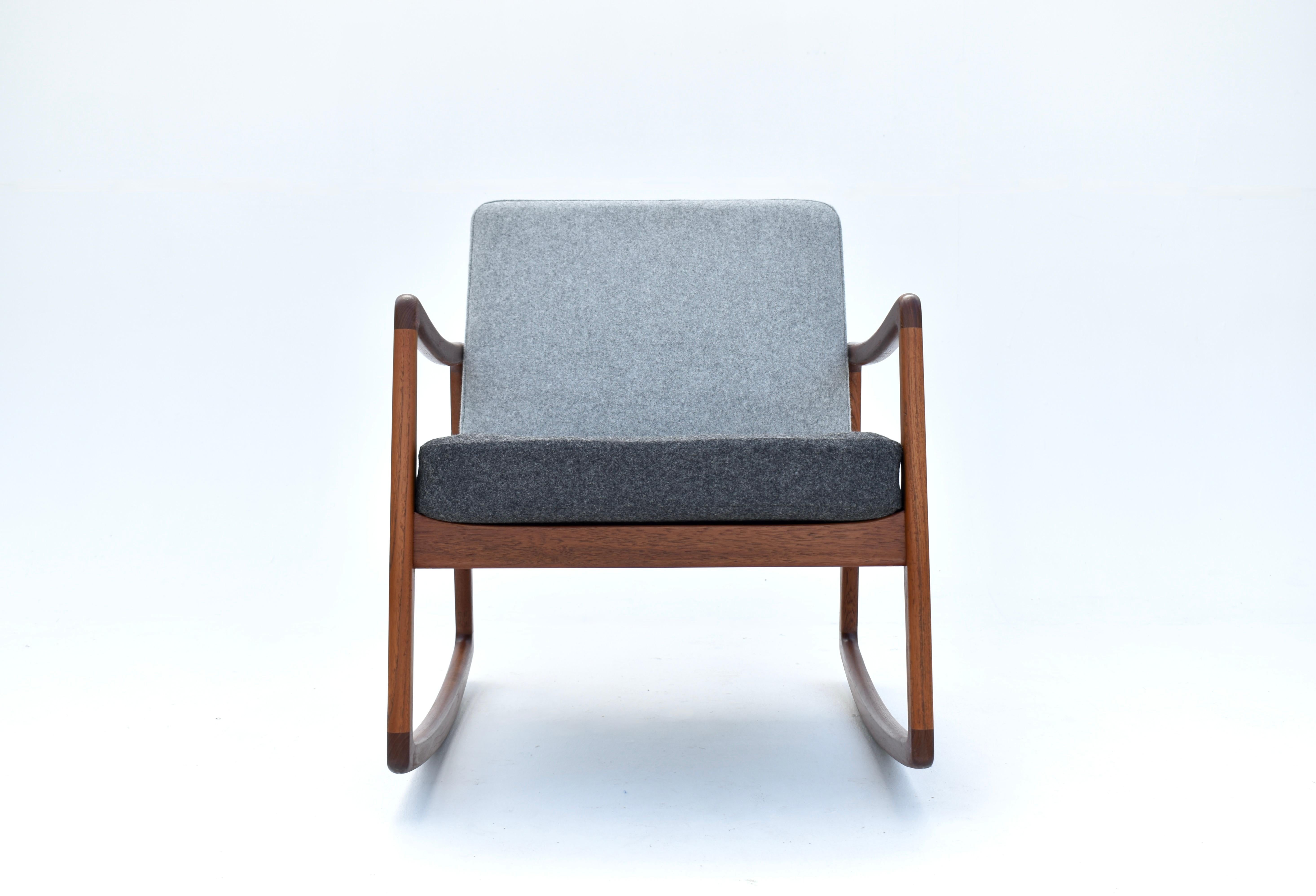 Mid Century Danish Ole Wanscher Model 120 Teak Rocking Chair For France & Son 11