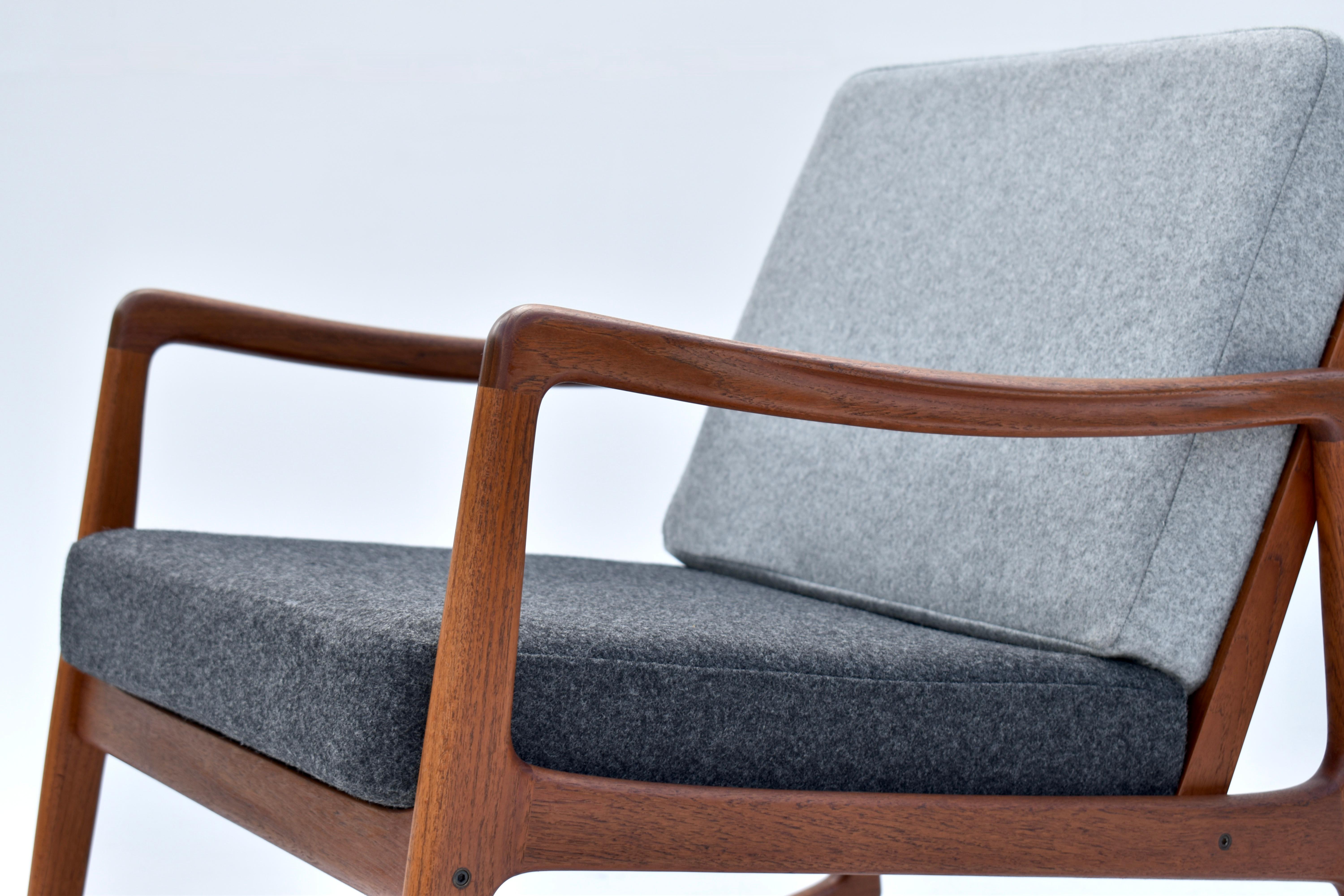 Mid Century Danish Ole Wanscher Model 120 Teak Rocking Chair For France & Son In Good Condition In Shepperton, Surrey