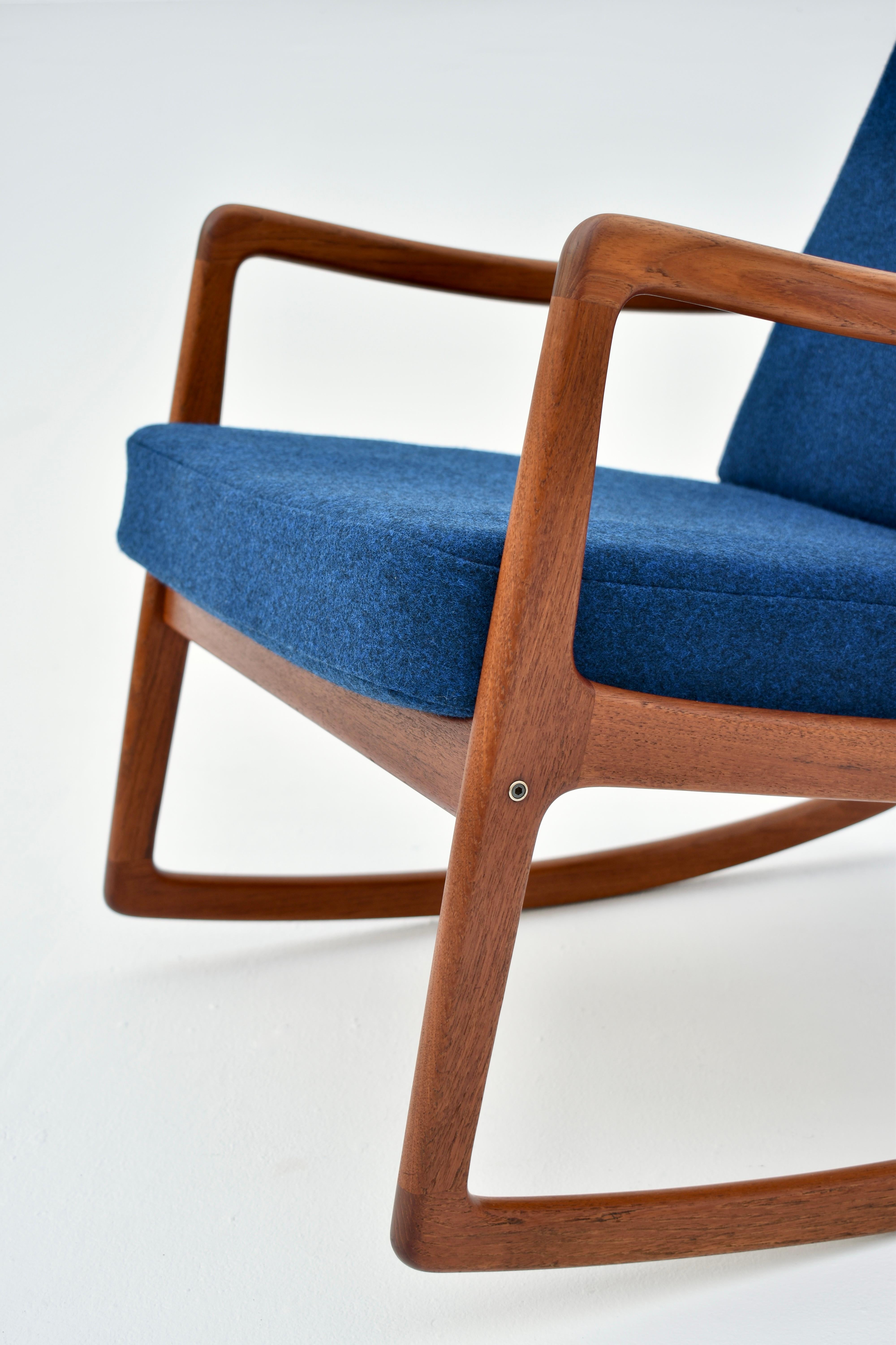 Mid-20th Century Mid Century Danish Ole Wanscher Model 120 Teak Rocking Chair For France & Son