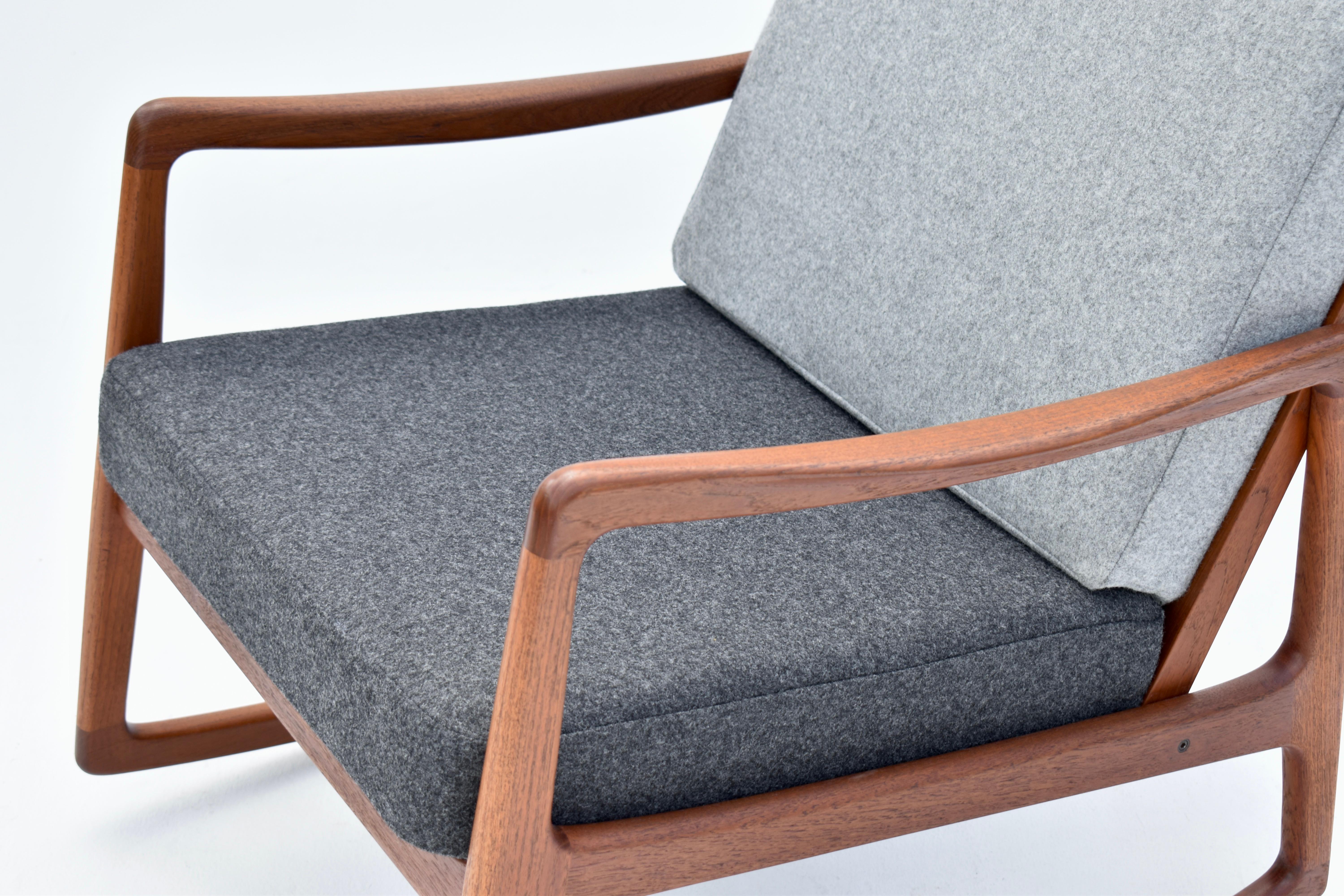Mid-20th Century Mid Century Danish Ole Wanscher Model 120 Teak Rocking Chair For France & Son